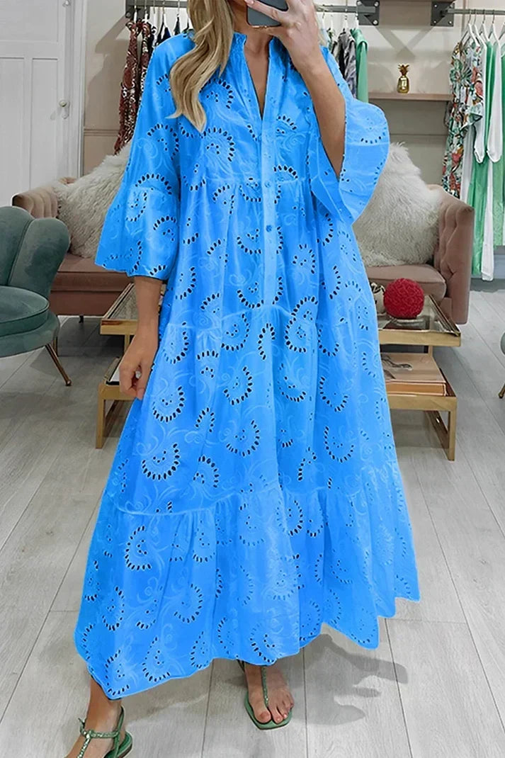 Margot Eyelet Midi Dress Multi 8