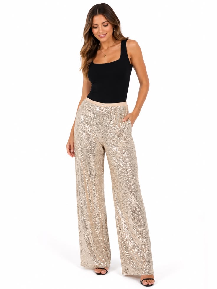 Margot Sequin Jumpsuit Gold 1