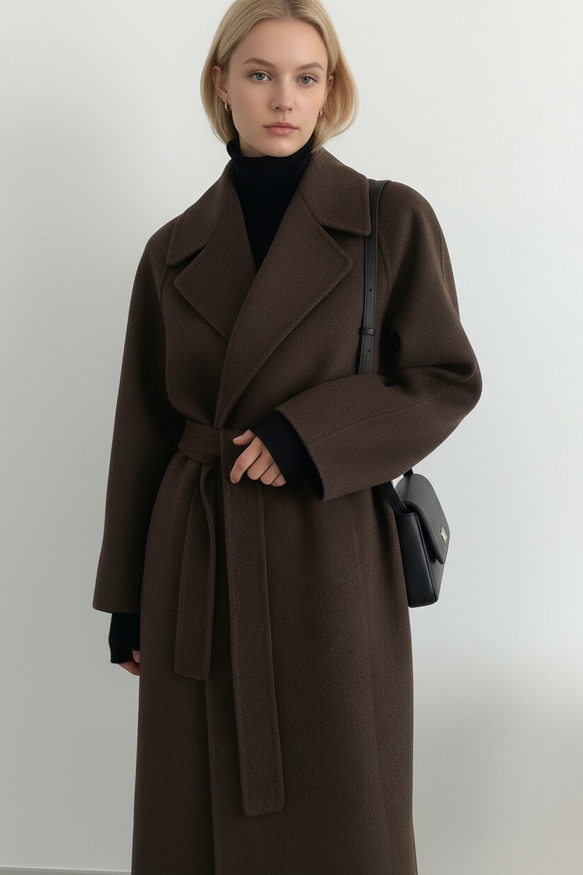 Caith Belted Maxi Coat Off White 8