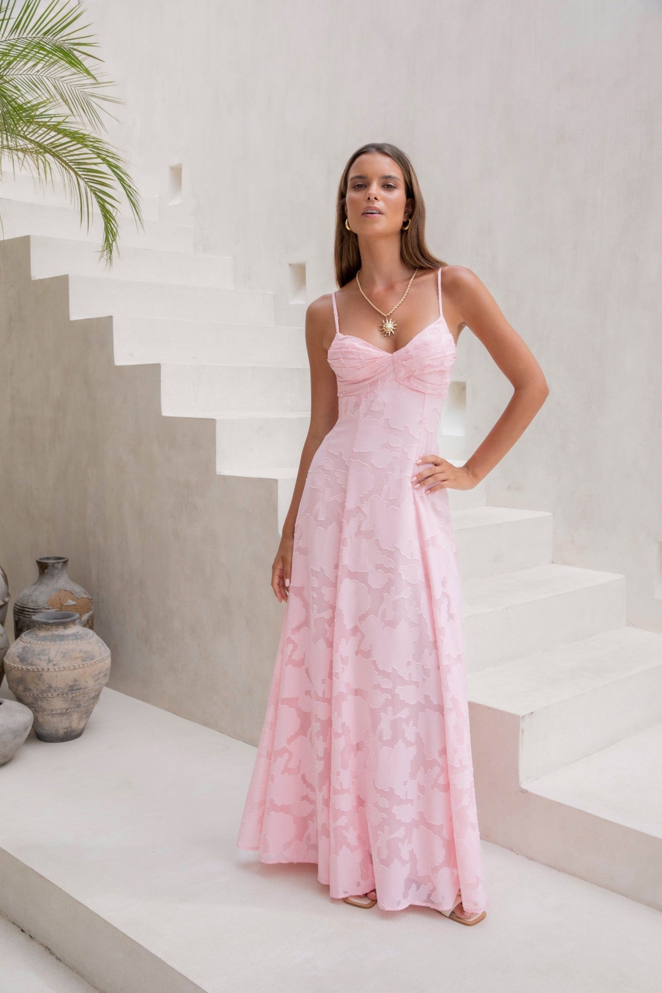 Ophelia Paradise Maxi Dress in Soft Yellow The Skies Maxi Dress Pink 6
