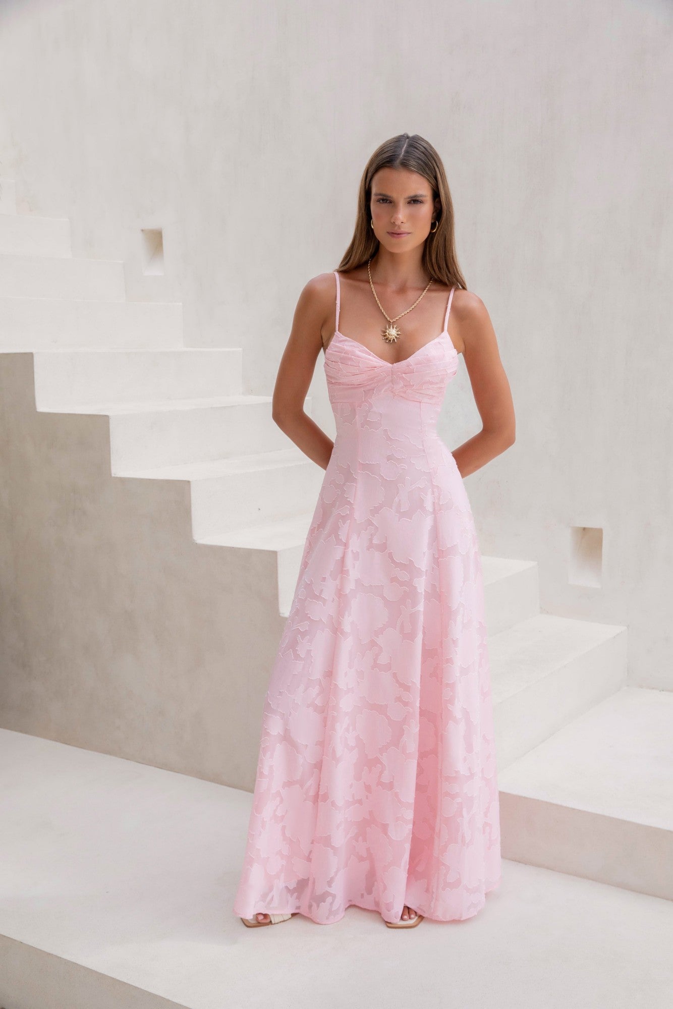 Ophelia Paradise Maxi Dress in Soft Yellow The Skies Maxi Dress Pink 5