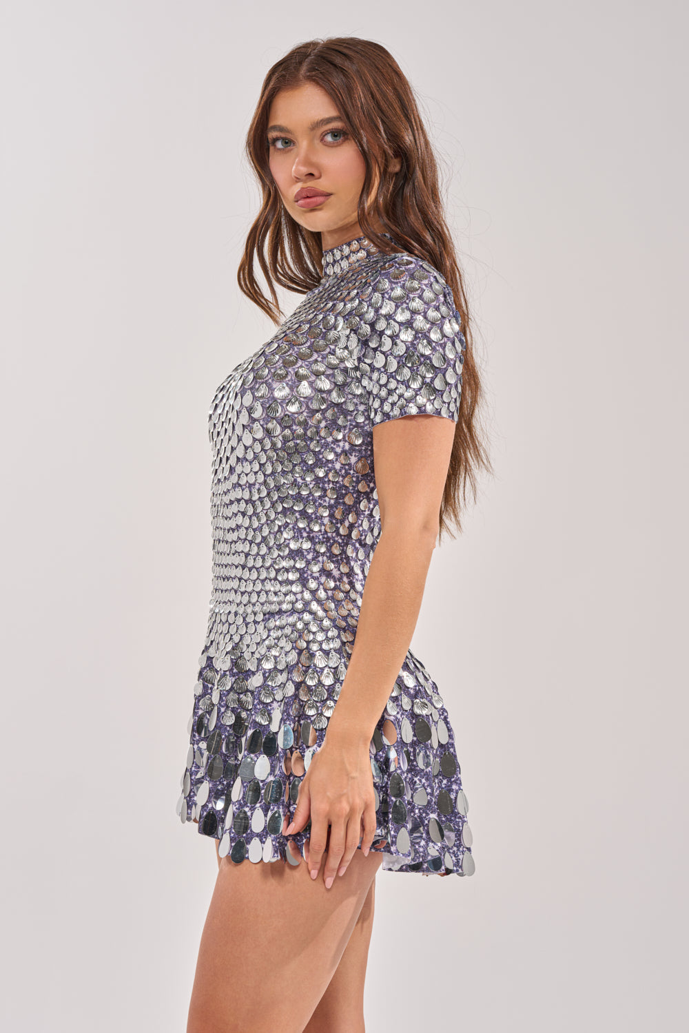 Aurora Sequin Mini Dress SILVER 3