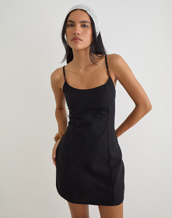 Ambra Linen Mini Dress in Sage Green