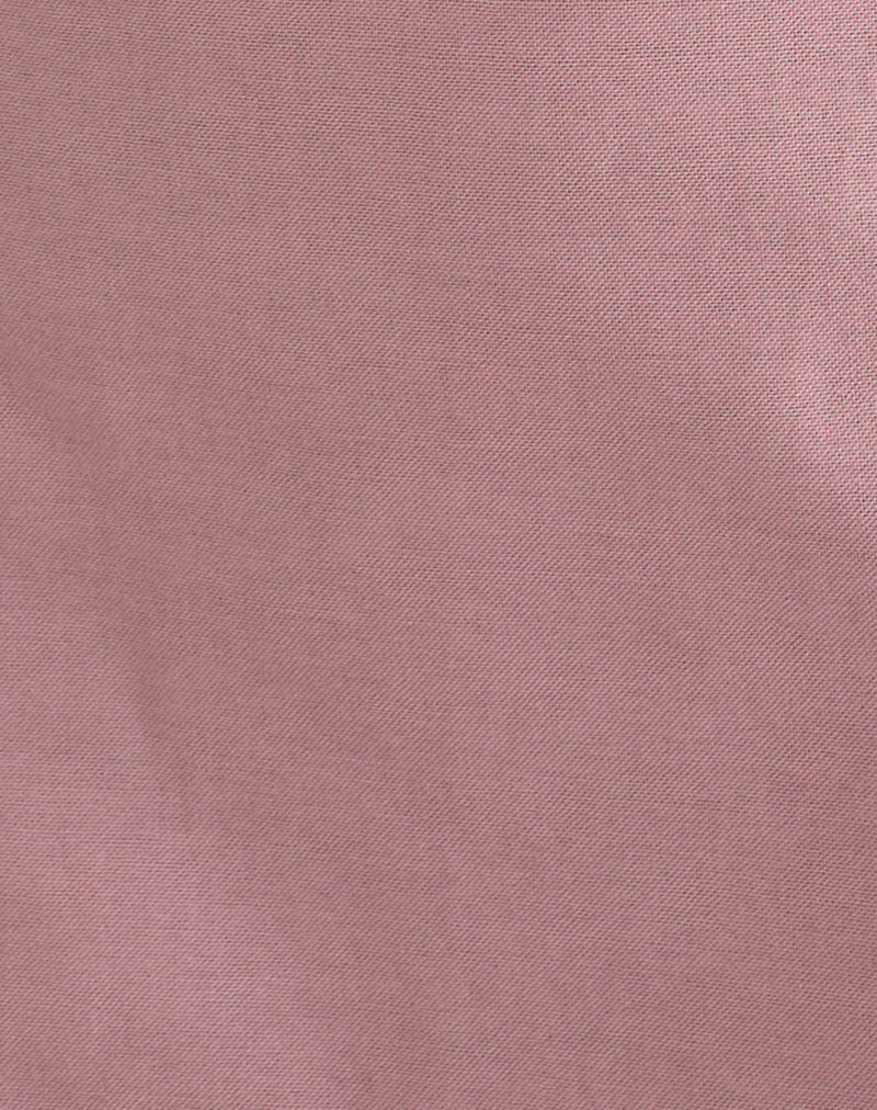 Ambra Linen Mini Dress in Sage Green Linen Dusty Rose 6