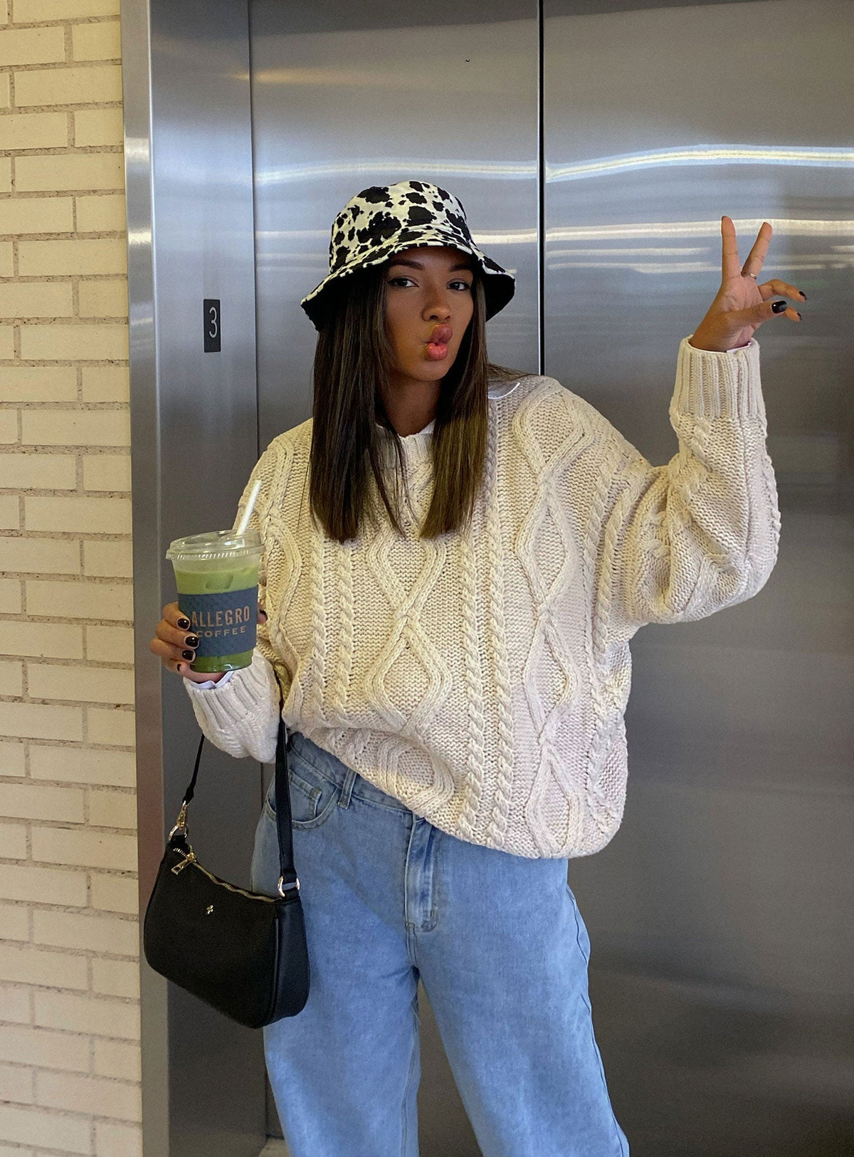 Anaya Oversized Sweater in Cream Beige 9
