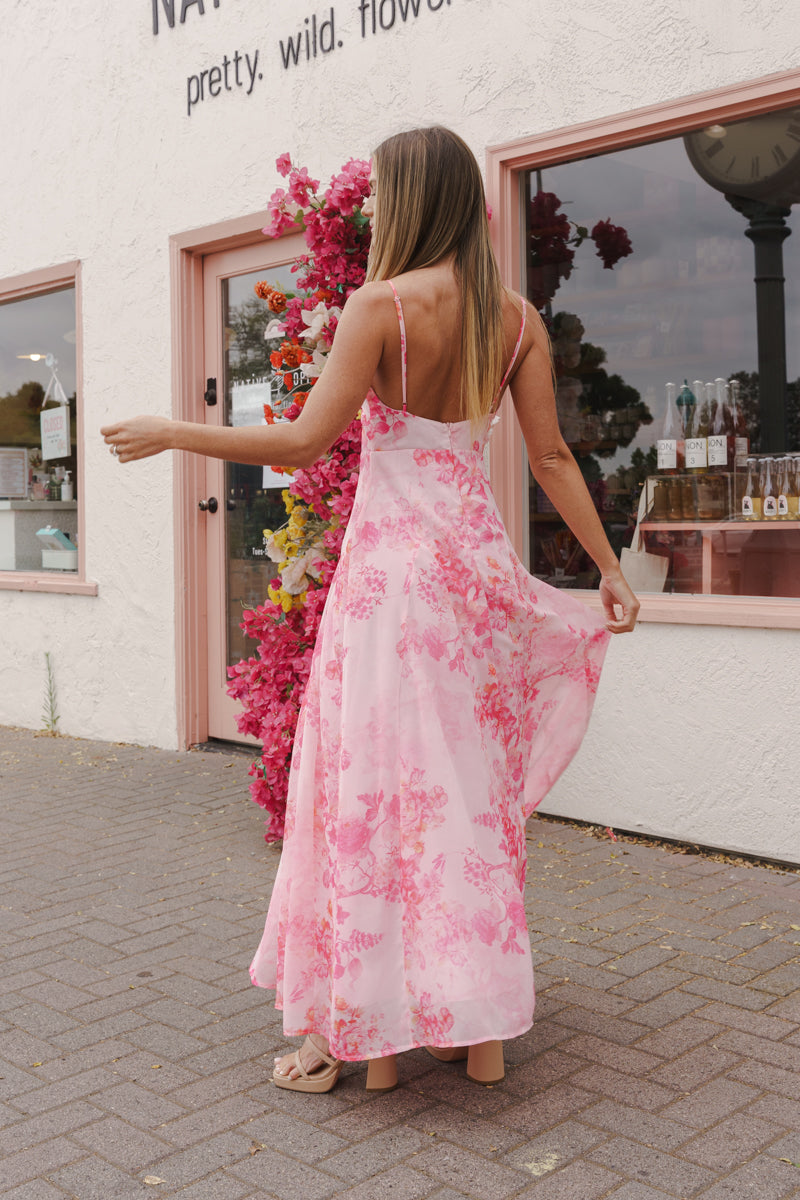 Sasha Floral Open-Back Maxi Dress in Blush 5