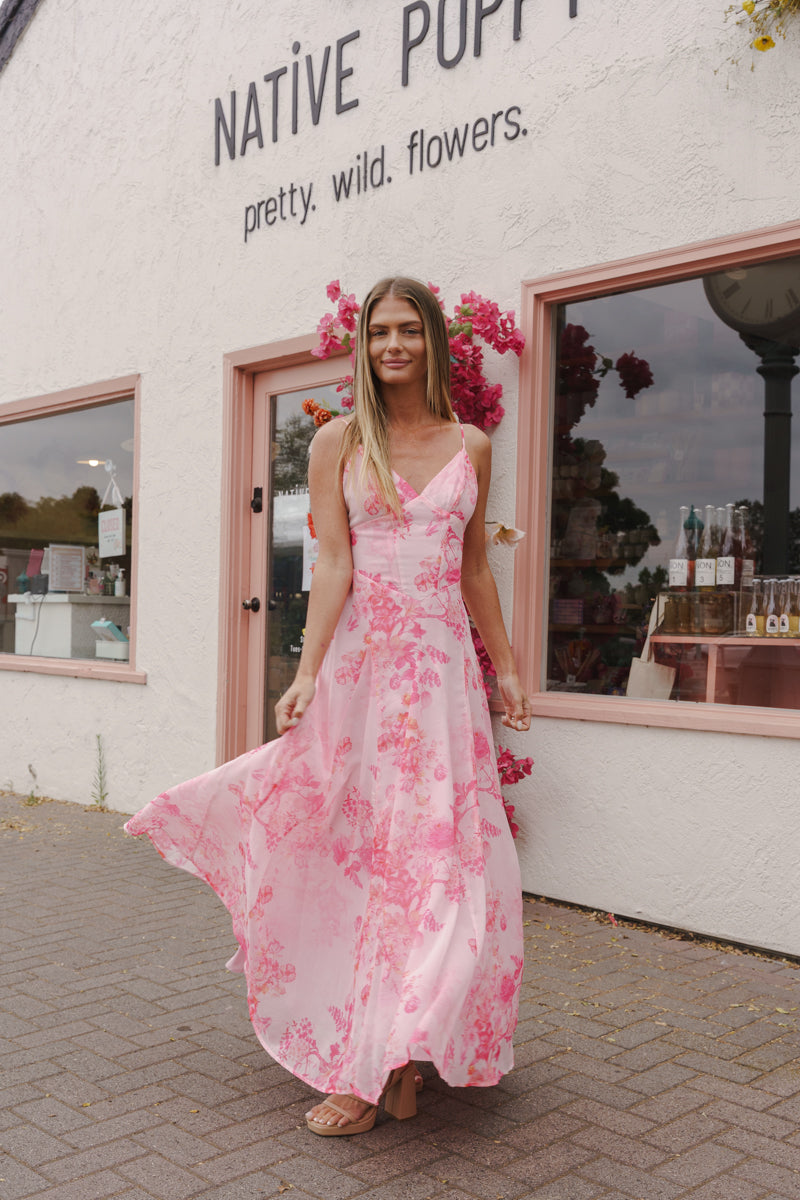 Sasha Floral Open-Back Maxi Dress in Blush 11