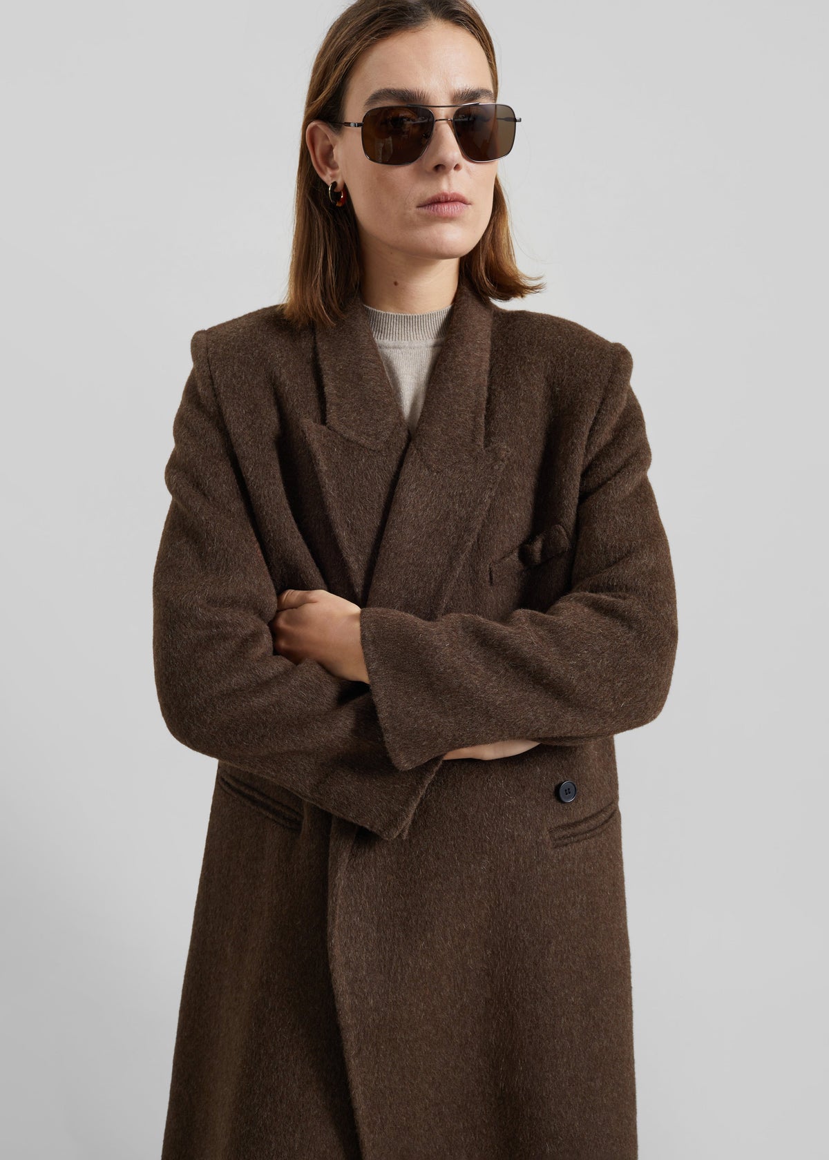 Arlene Wool Belted Coat Brown 4