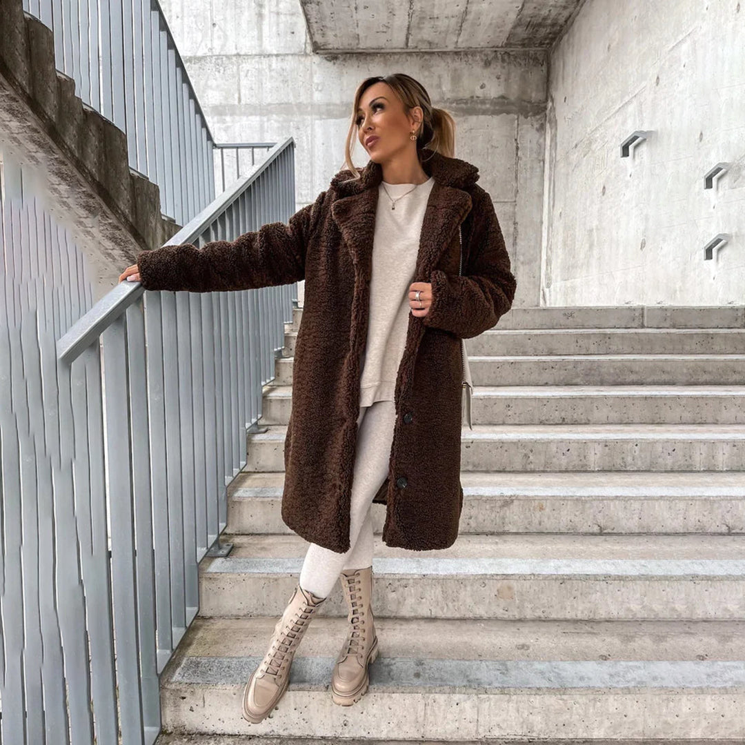 Margot Wool Blend Teddy Coat Brown 4