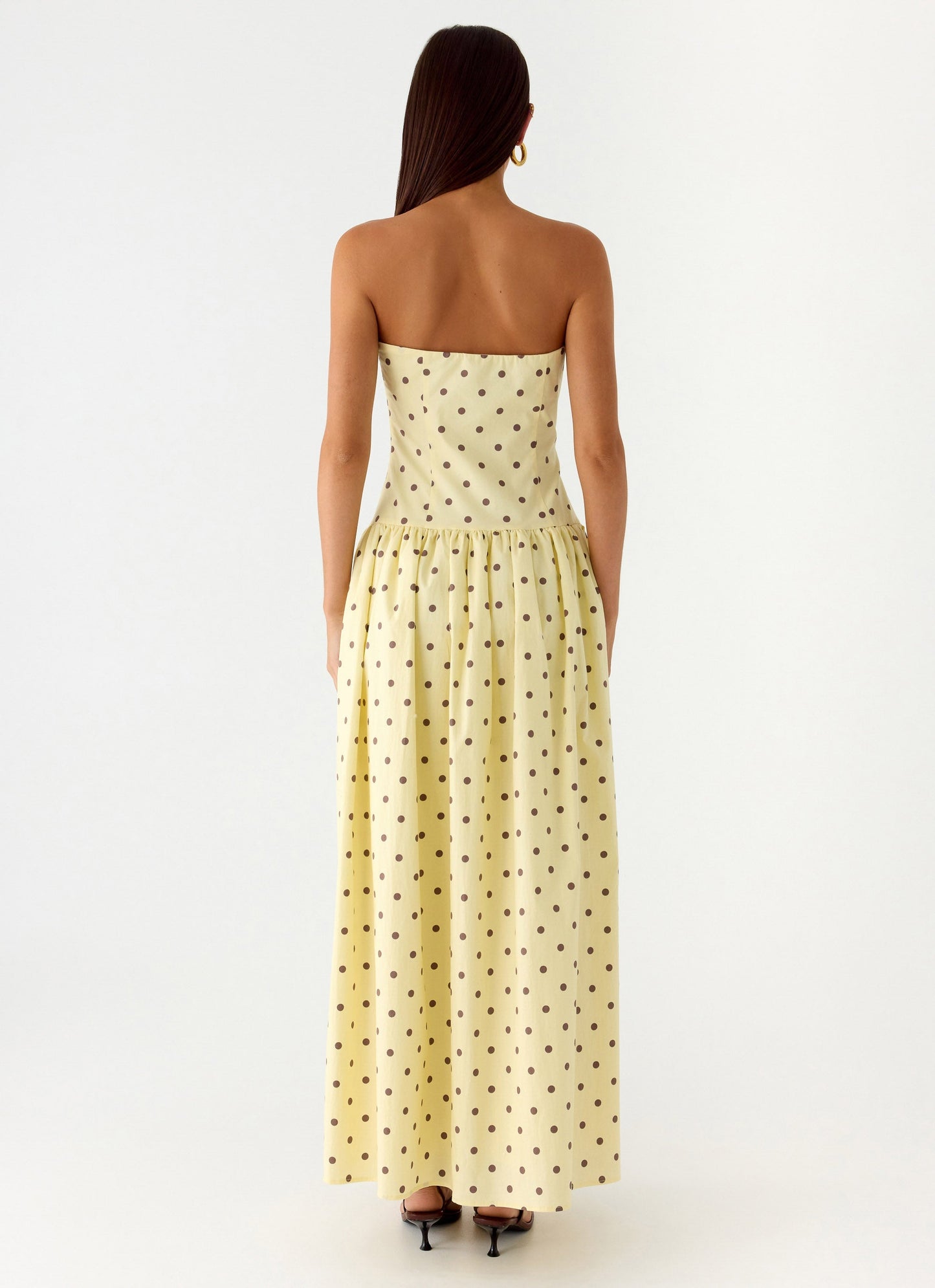Andorra Floral Maxi Dress Yellow Polkadot 2