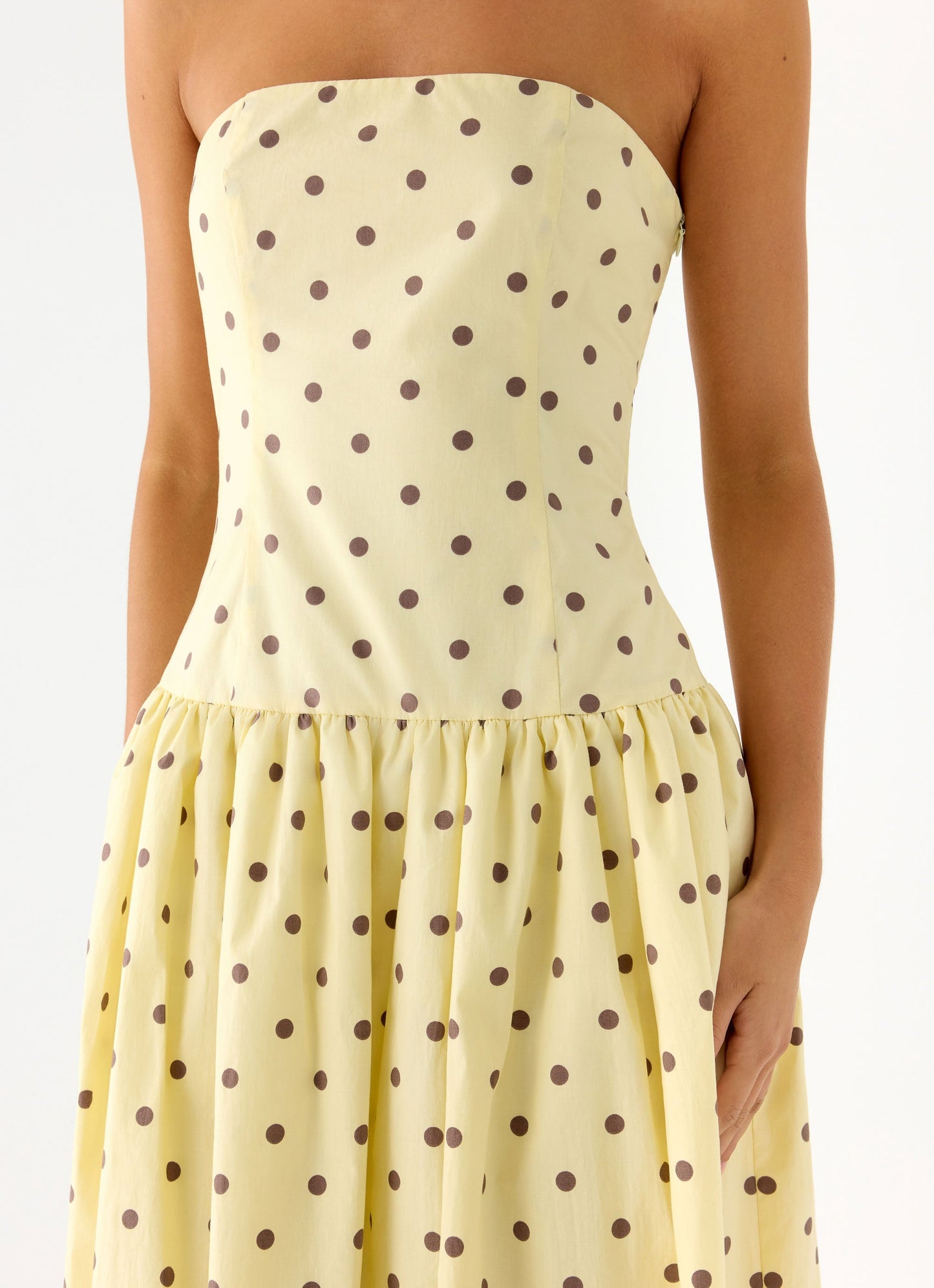 Andorra Floral Maxi Dress Yellow Polkadot 6