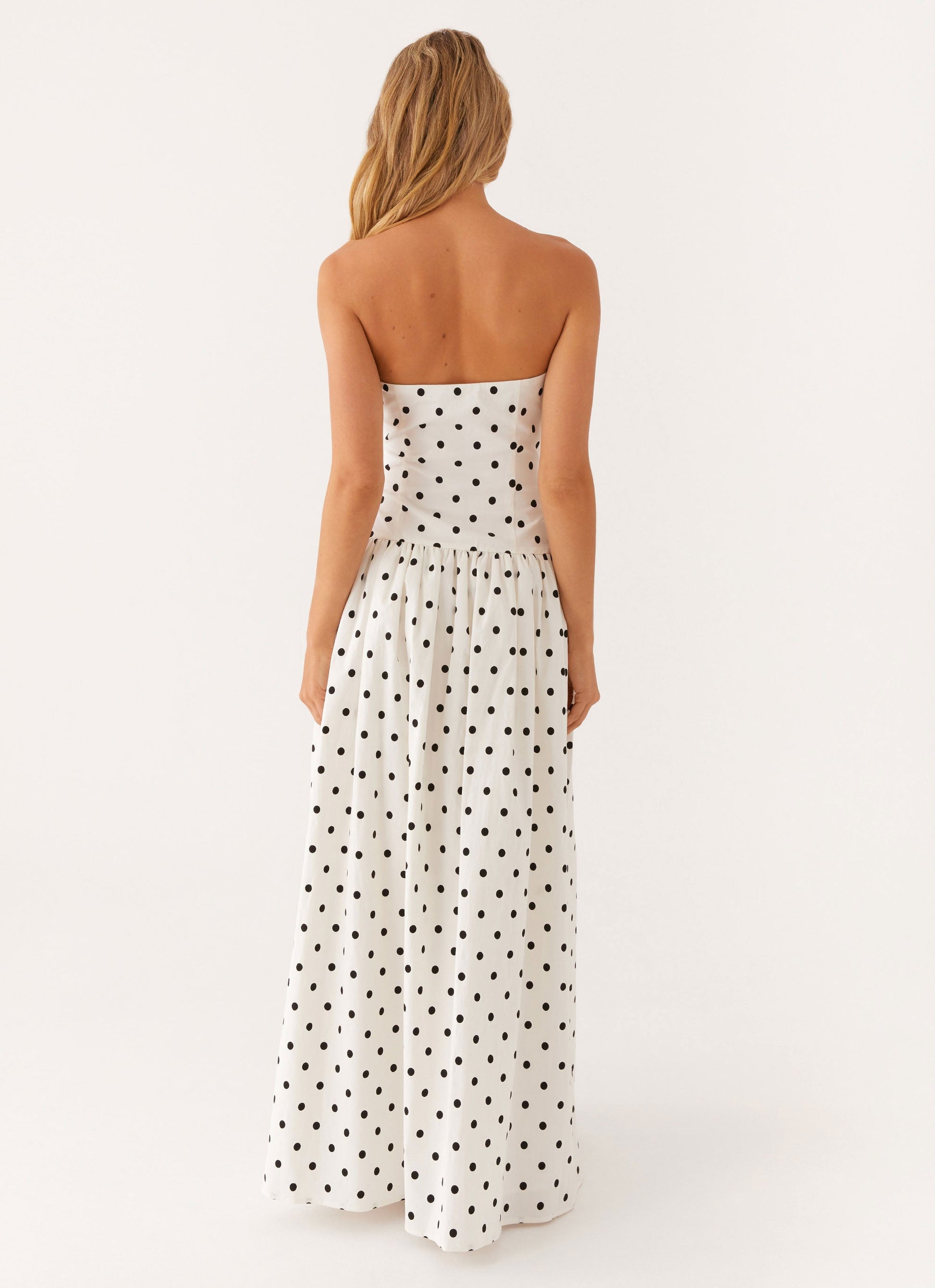 Andorra Floral Maxi Dress White Polkadot 5