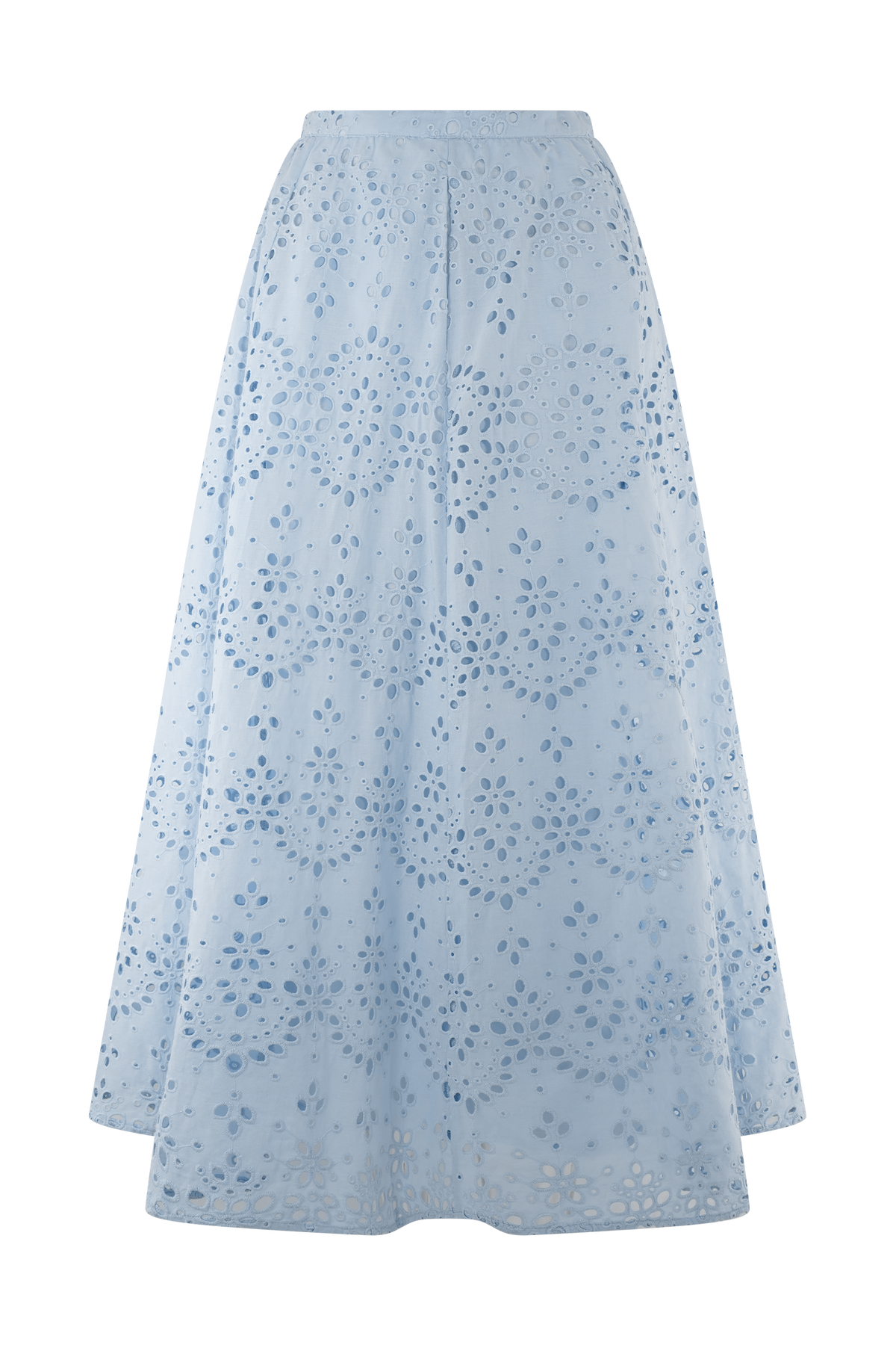 Arla Broderie Midi Skirt in Pale Cornflower Pale Cornflower Blue 8