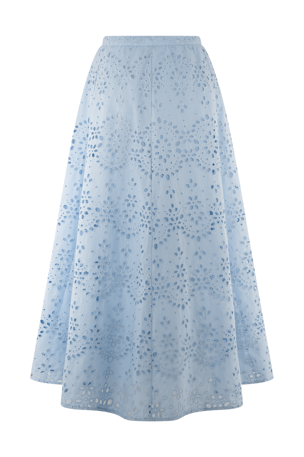 Arla Broderie Midi Skirt in Pale Cornflower Pale Cornflower Blue 9