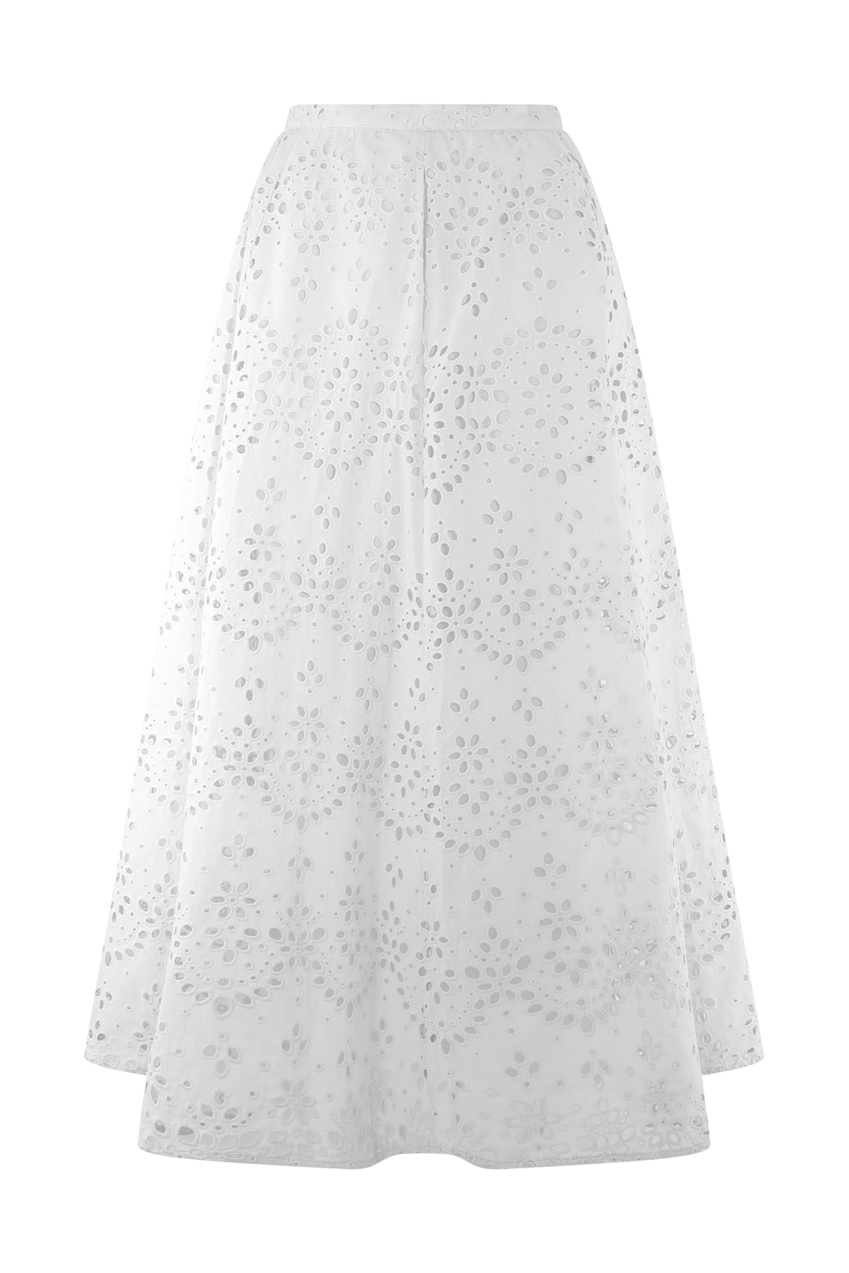 Arla Broderie Midi Skirt in Pale Cornflower White 6