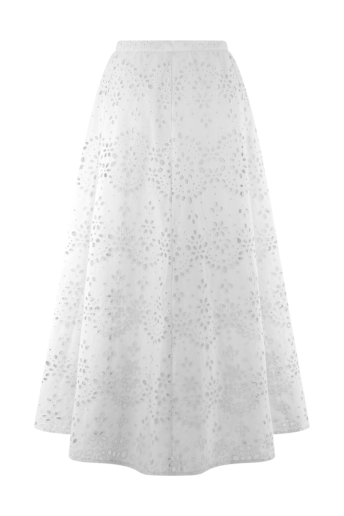 Arla Broderie Midi Skirt in Pale Cornflower White 7