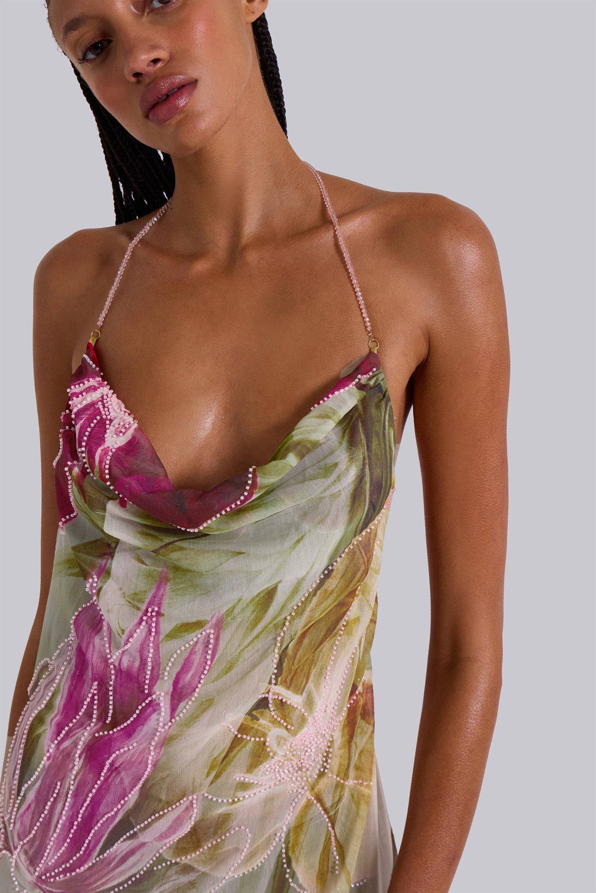 Ivy Backless Chiffon Maxi Dress Blush 5