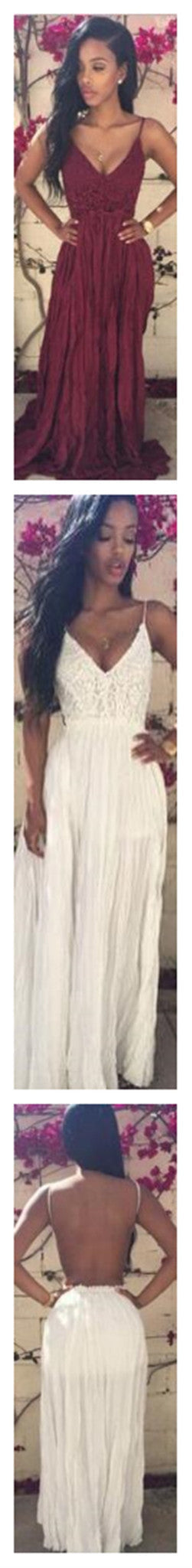 Vivienne Lace Layered V-Neck Prom Dress Picture color 3