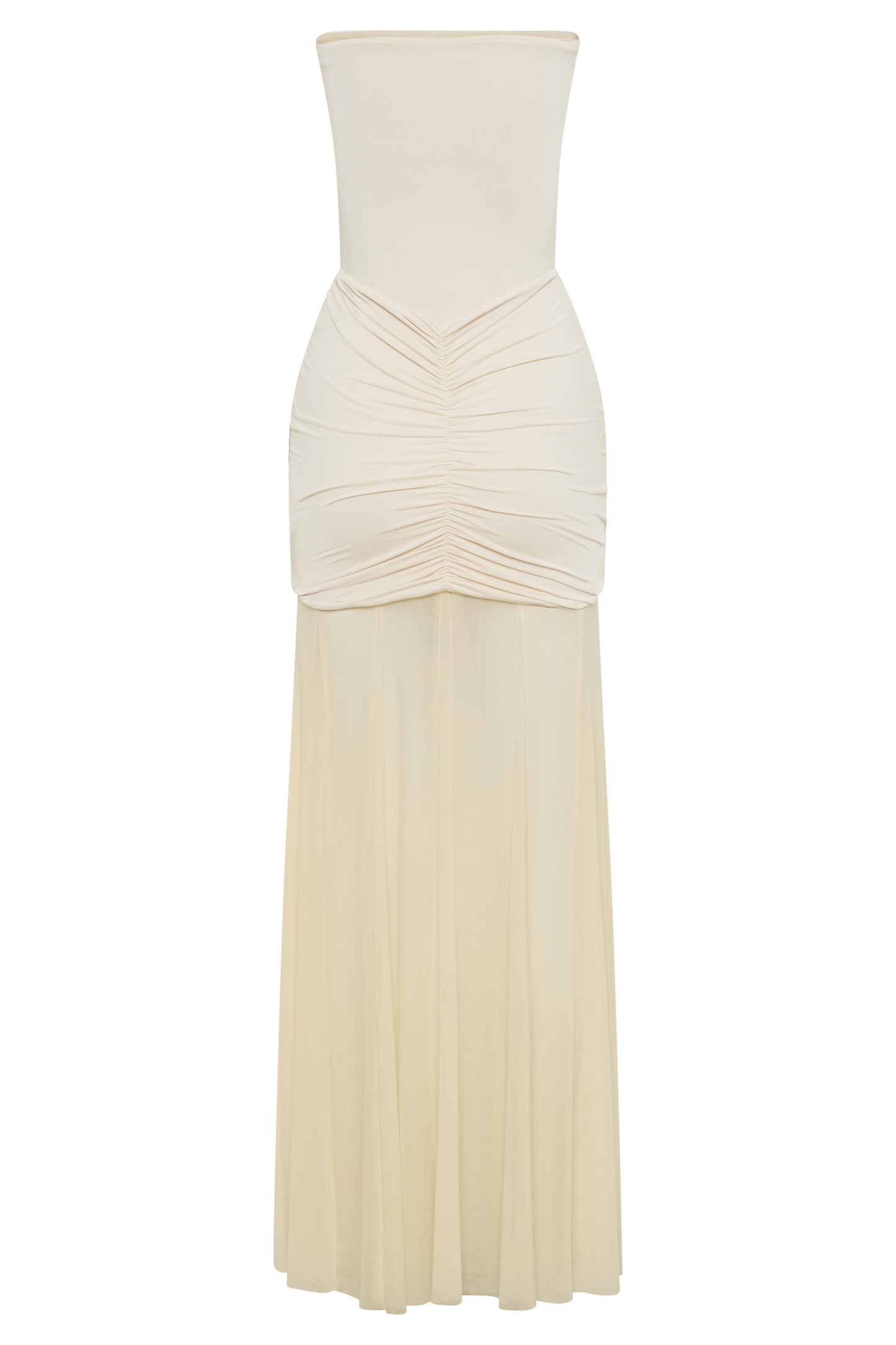 Caspian Slinky Mesh Off-Shoulder Maxi Dress in Pale Blue Pale Blue 33