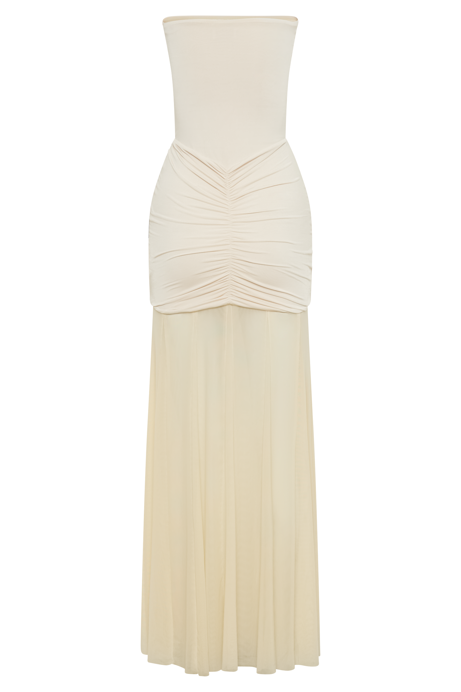 Caspian Slinky Mesh Off-Shoulder Maxi Dress in Pale Blue Pale Blue 33