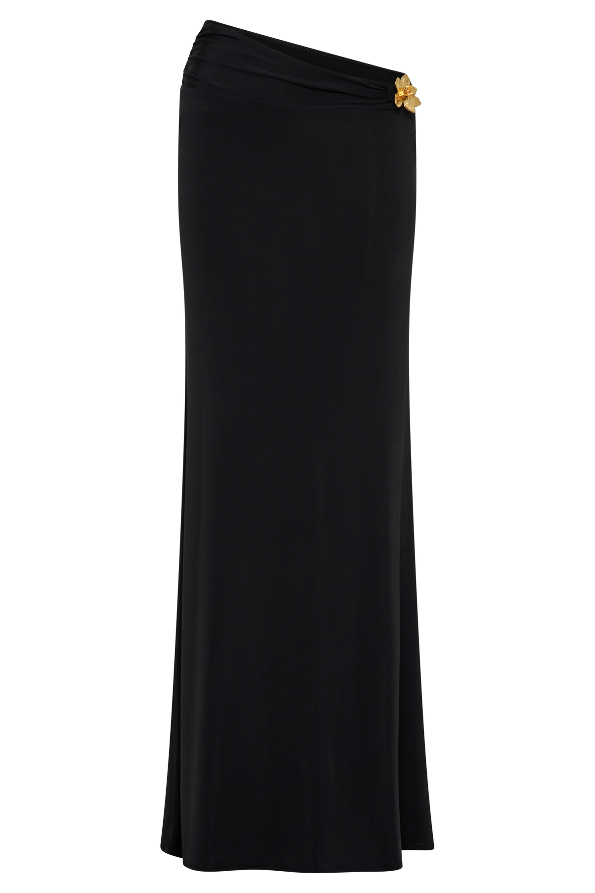 Ainsley Asymmetrical Maxi Dress in Burnt Orange Black 9