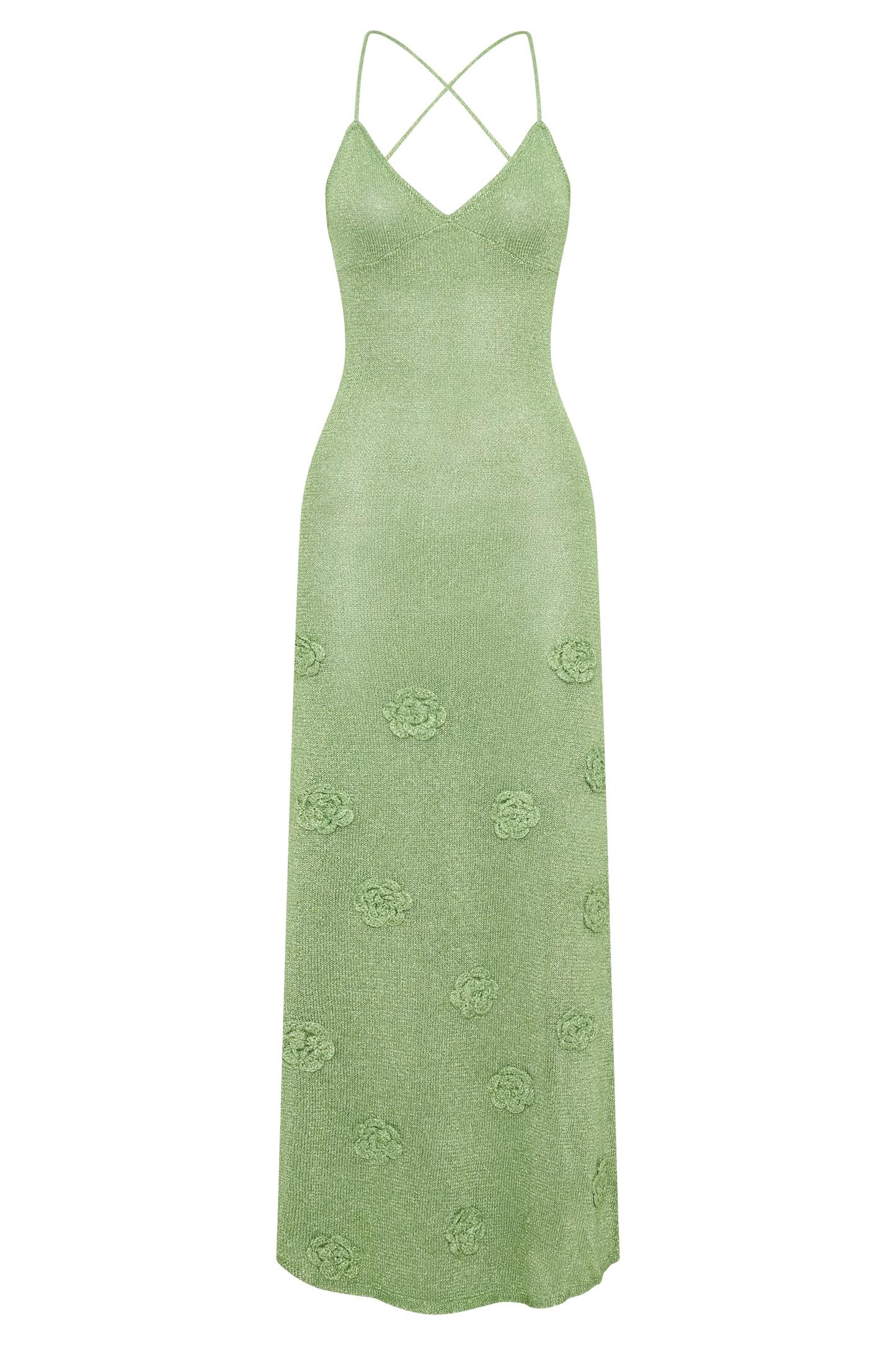 Suki Metallic Knit Maxi Dress Pastel Green 9
