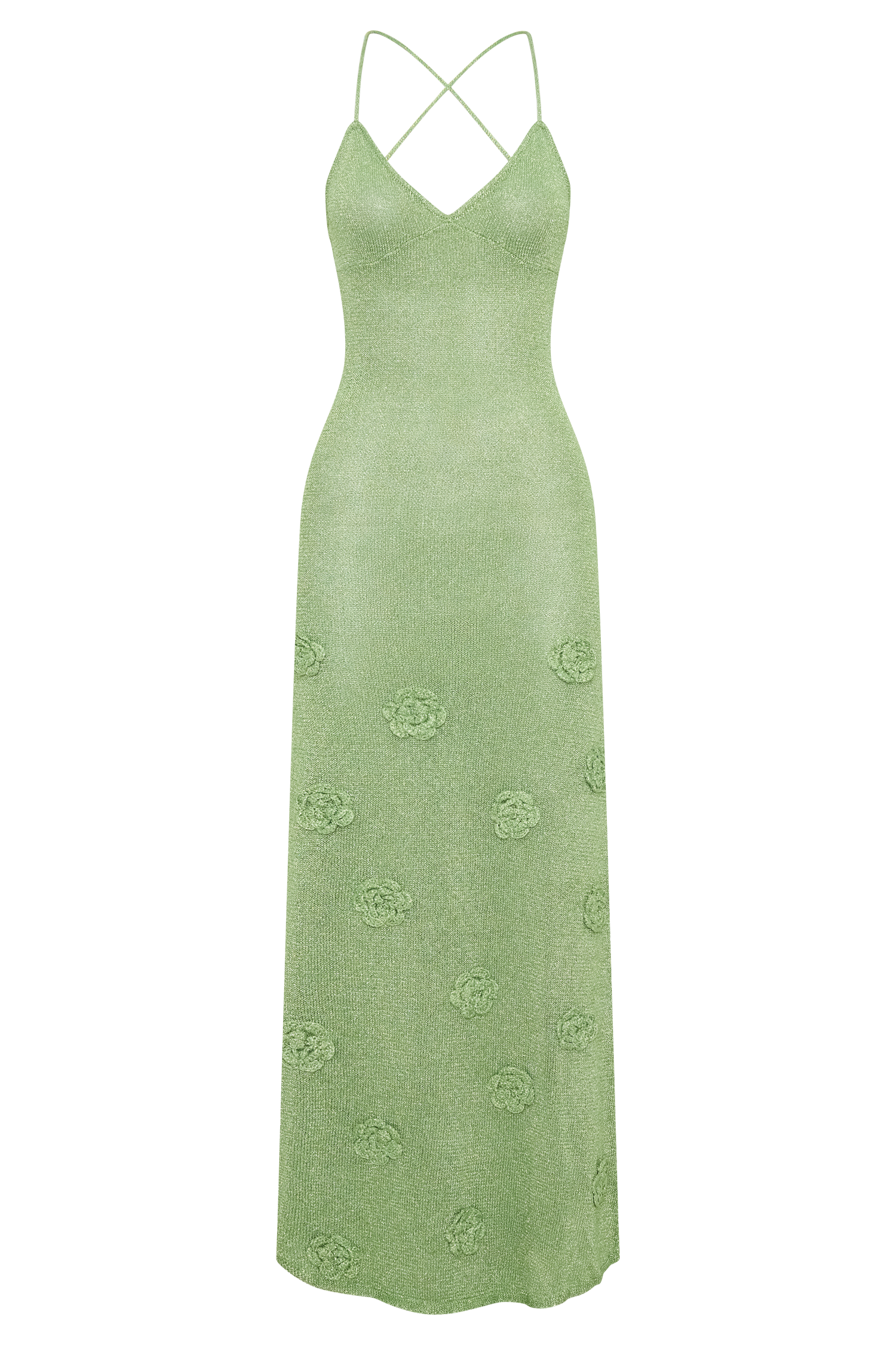 Suki Metallic Knit Maxi Dress Pastel Green 9