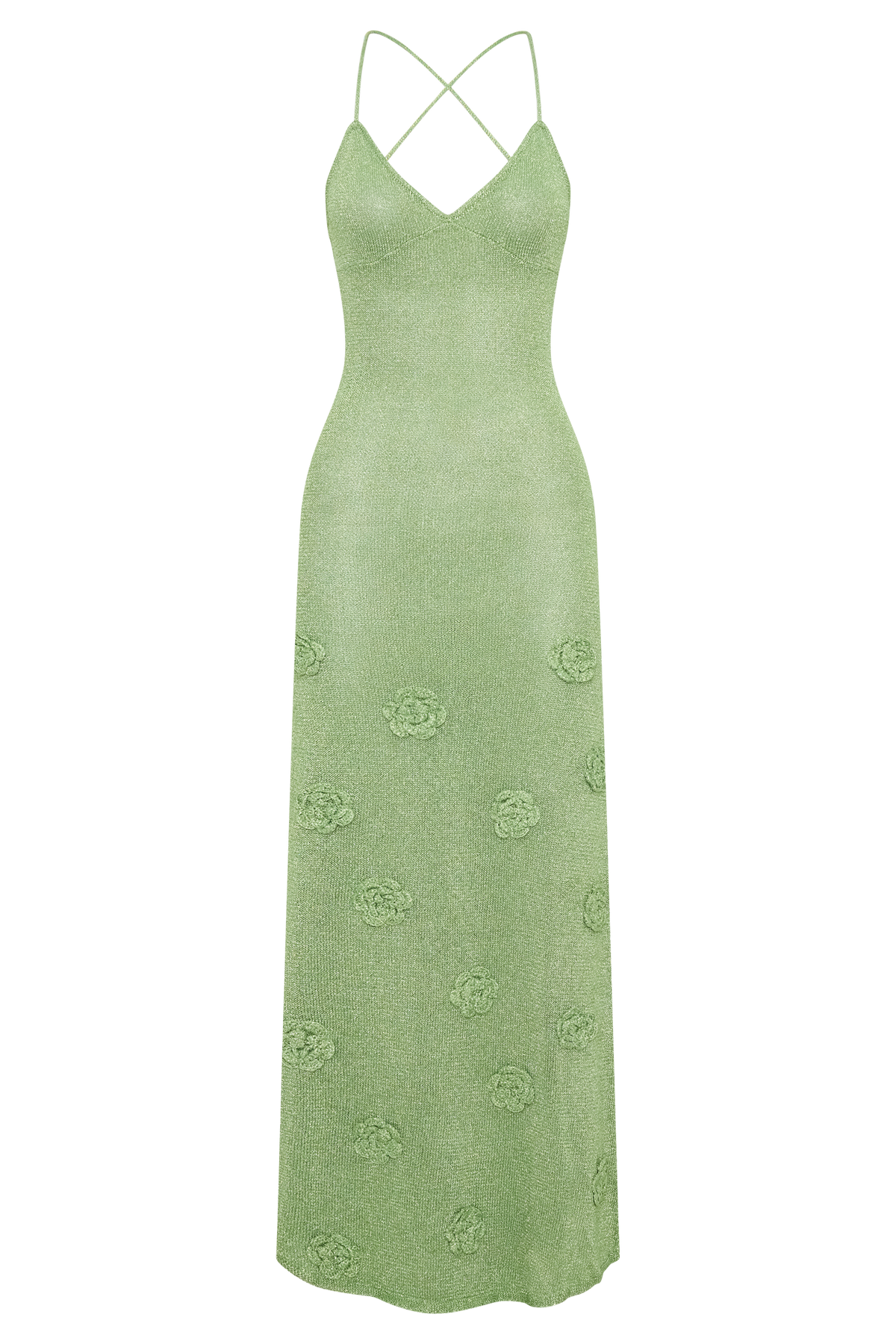 Suki Metallic Knit Maxi Dress Pastel Green 9