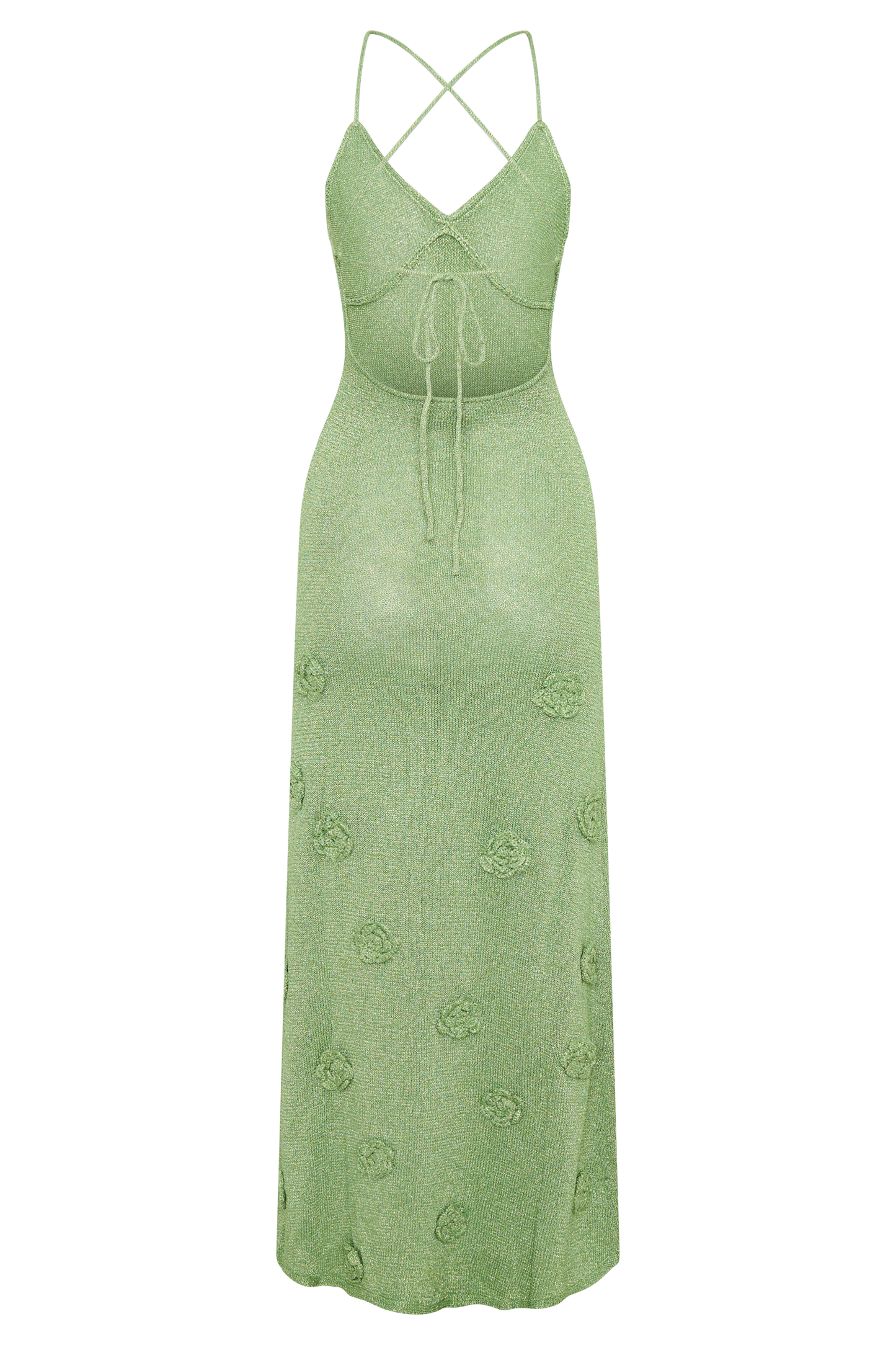 Suki Metallic Knit Maxi Dress Pastel Green 8