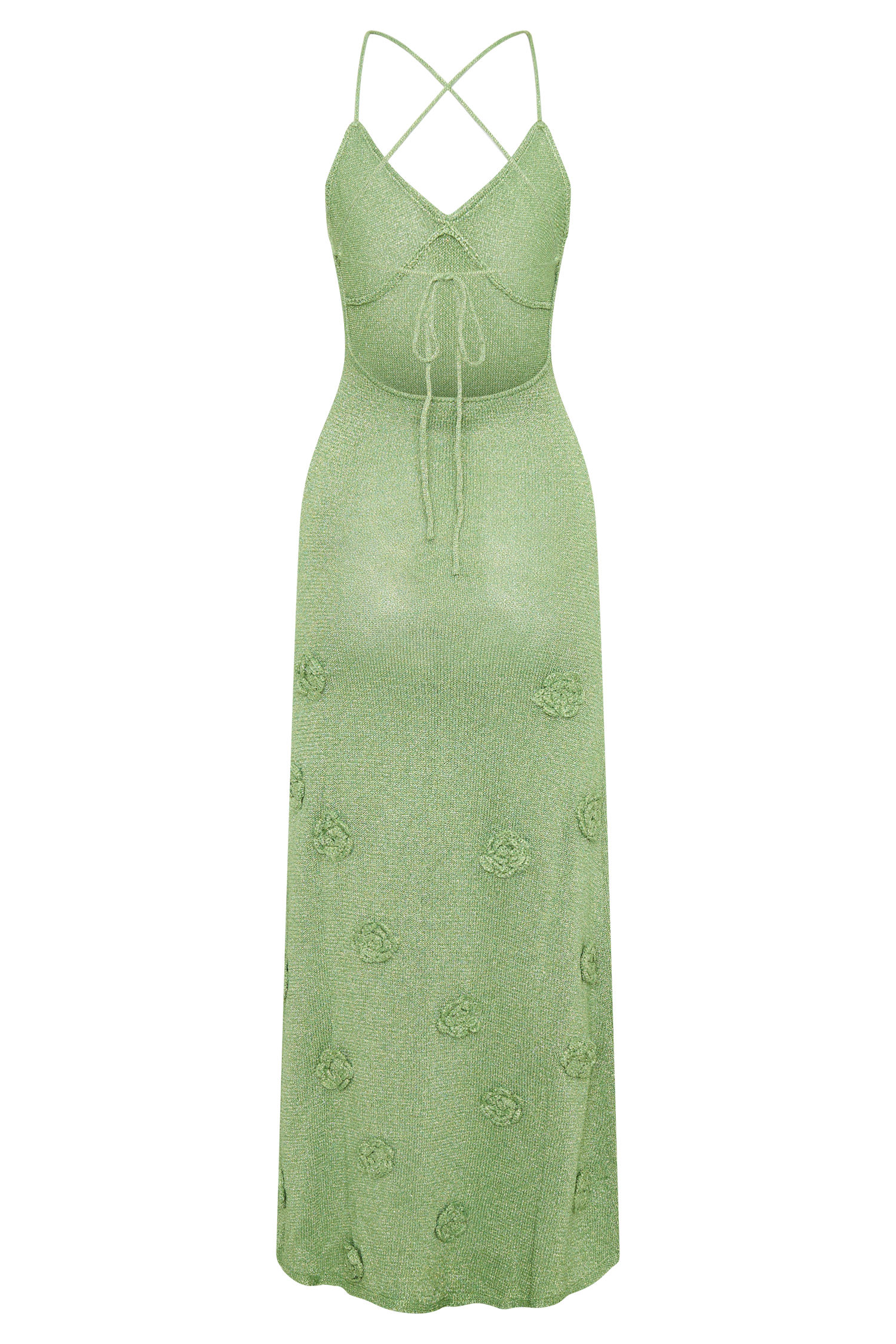 Suki Metallic Knit Maxi Dress Pastel Green 8