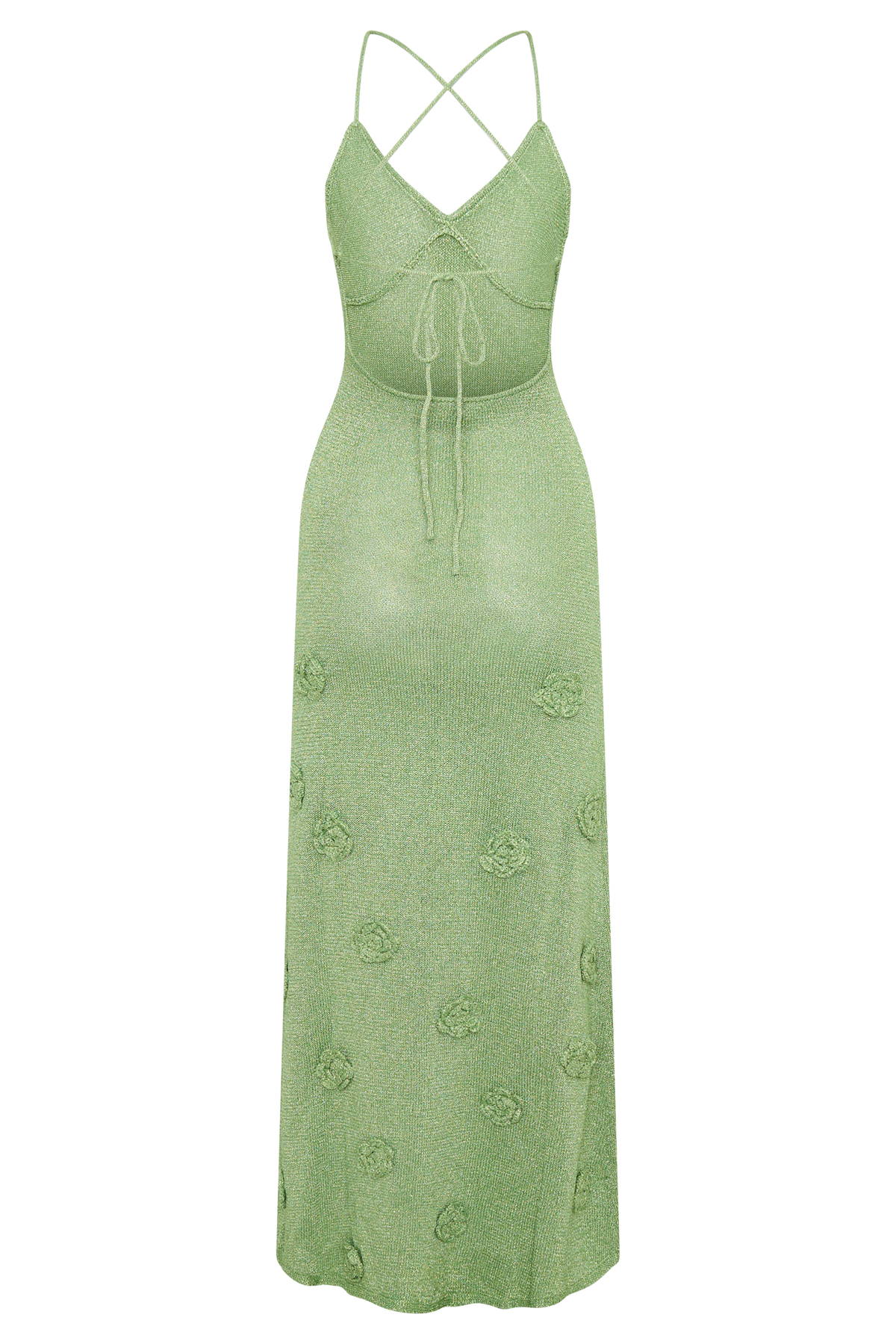 Suki Metallic Knit Maxi Dress Pastel Green 8