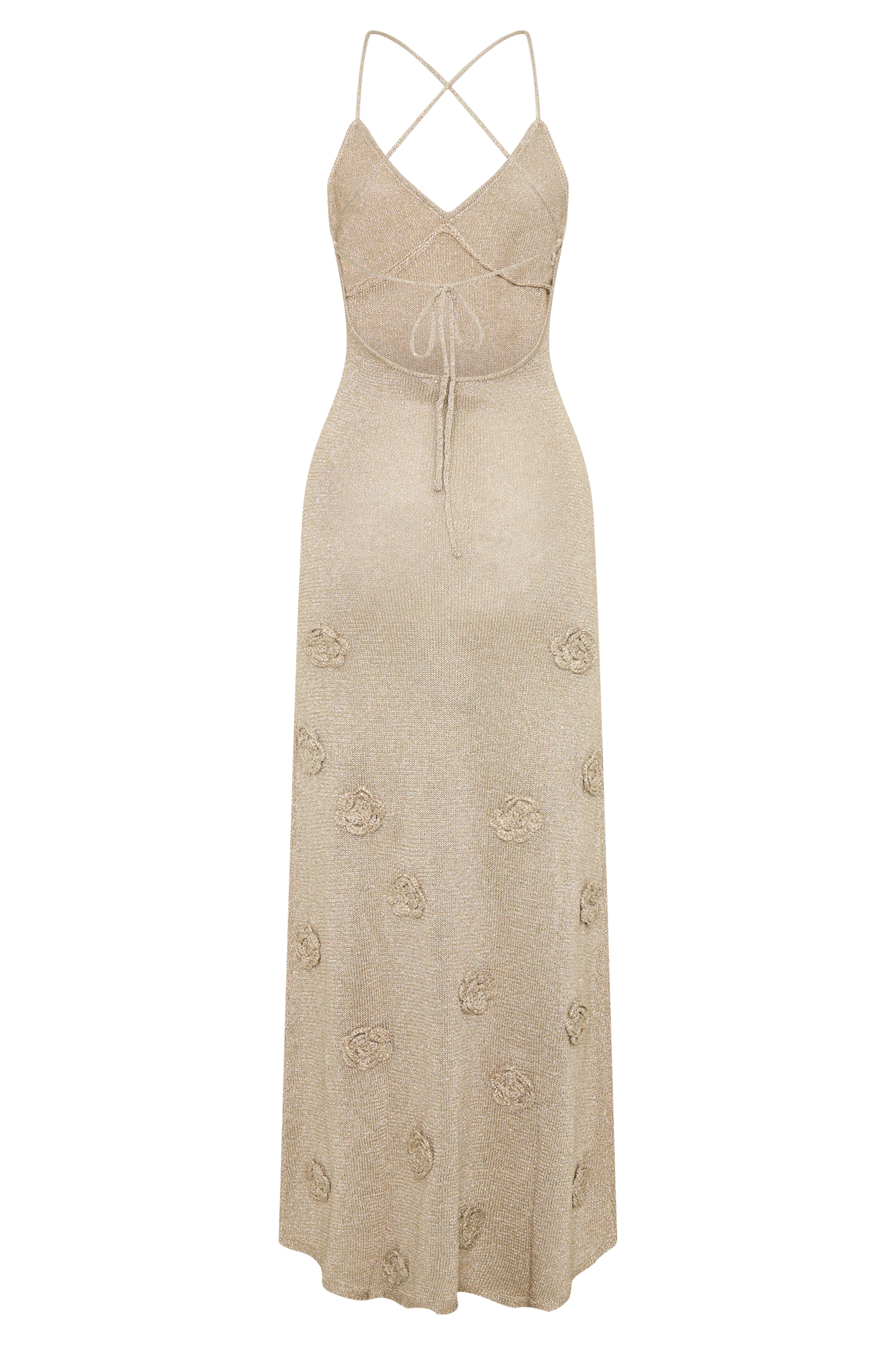 Suki Metallic Knit Maxi Dress Gold 8