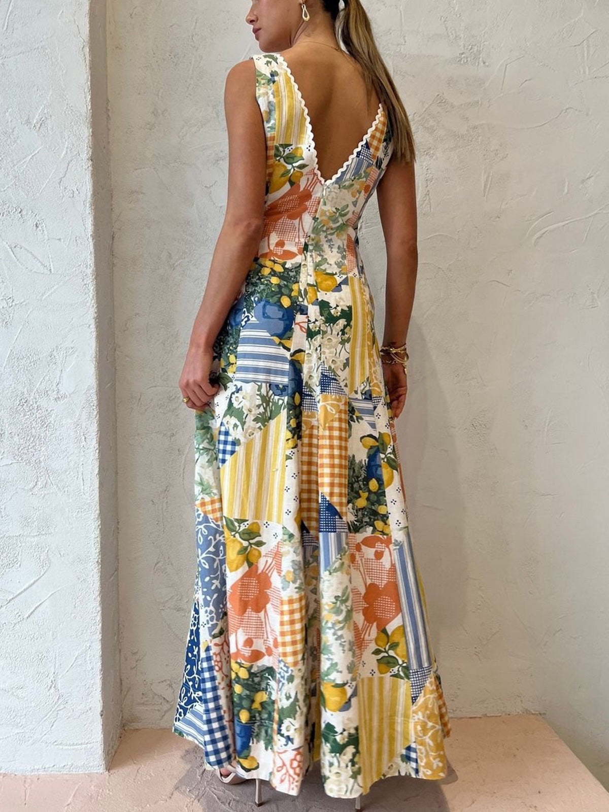 Cordelia Lace-Trim Maxi Dress Multicolor 3