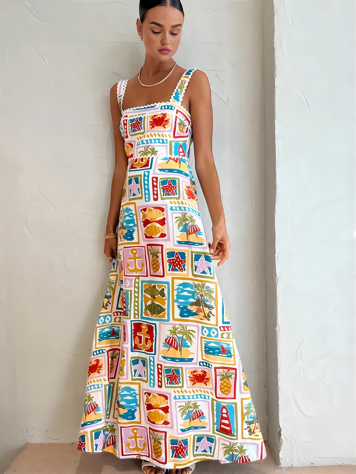 Anouk Graffiti Print Maxi Dress Multicolor 1