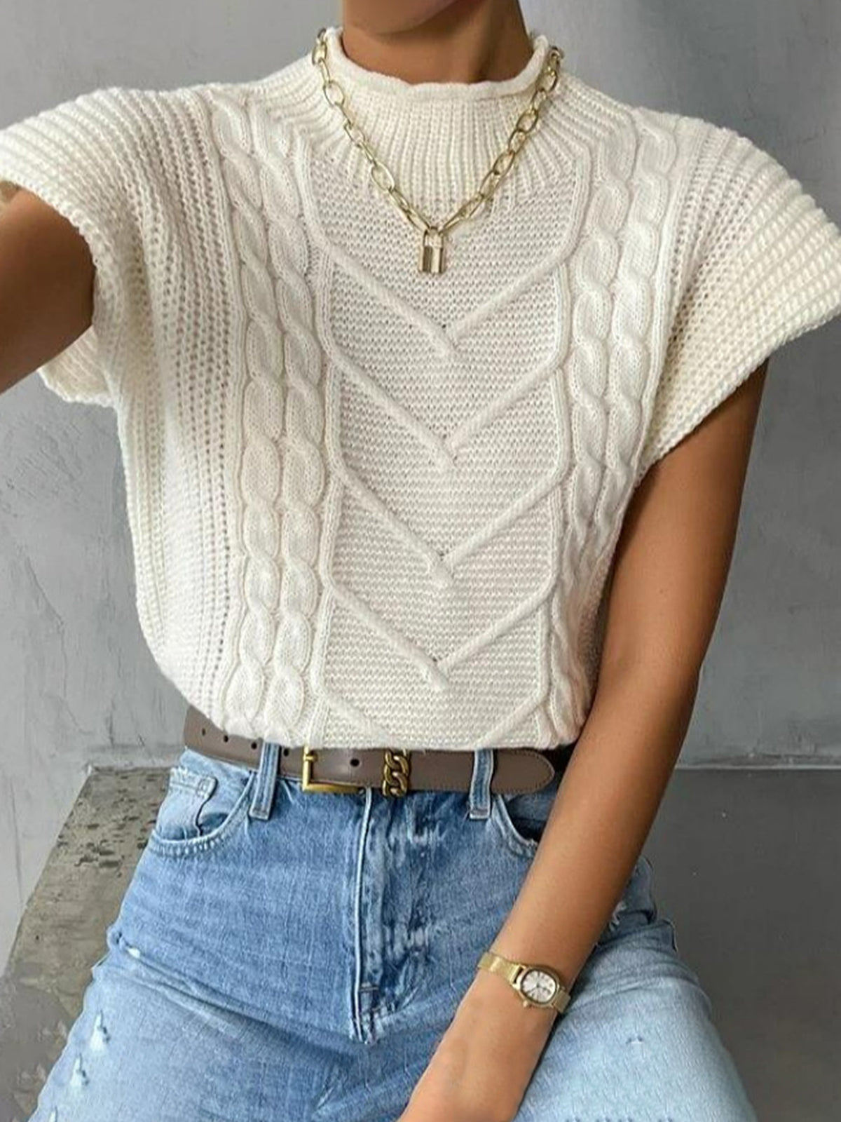 Margot Knit Sweater Vest White 6