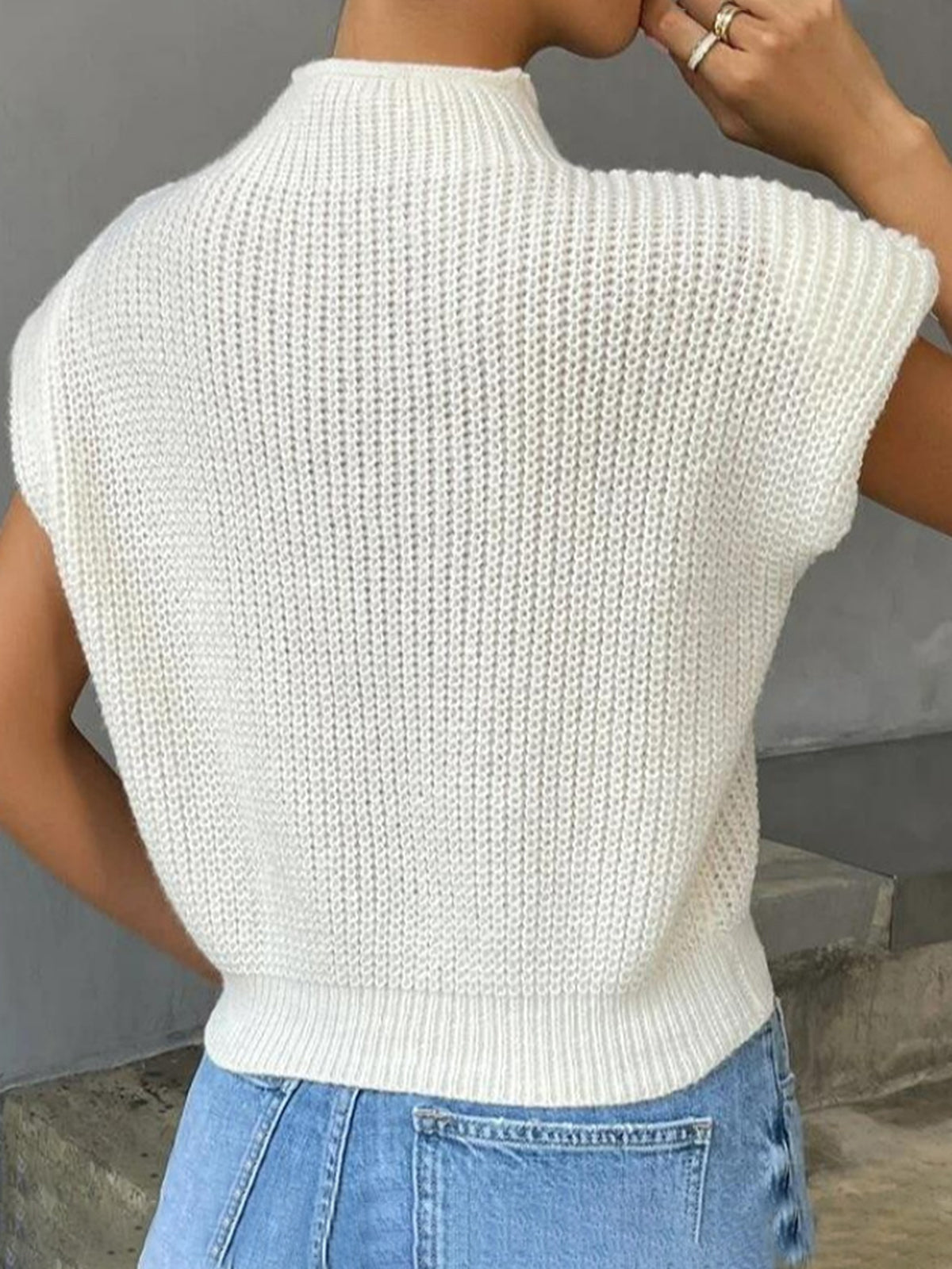 Margot Knit Sweater Vest White 5