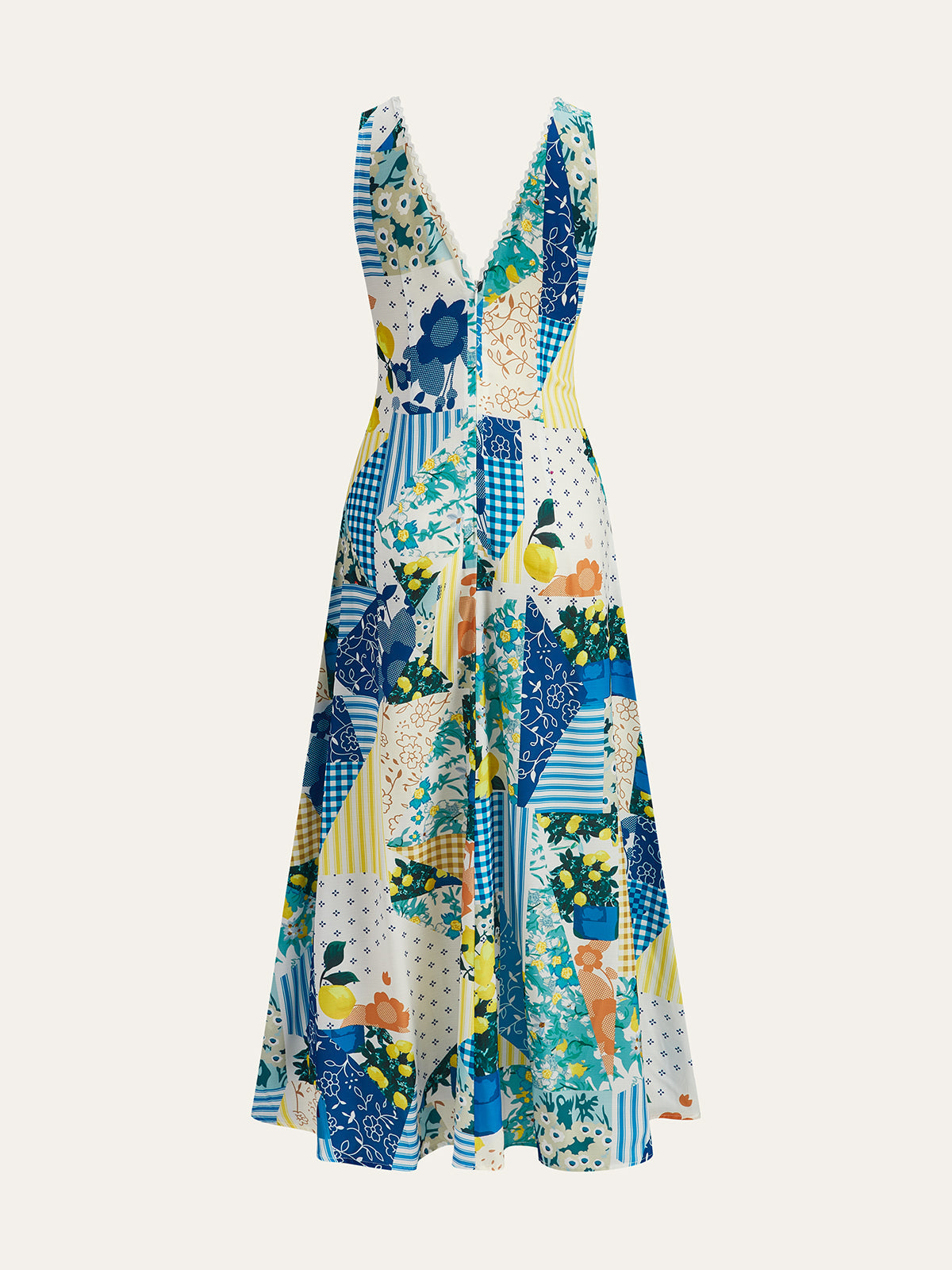 Cordelia Lace-Trim Maxi Dress Multicolor 6