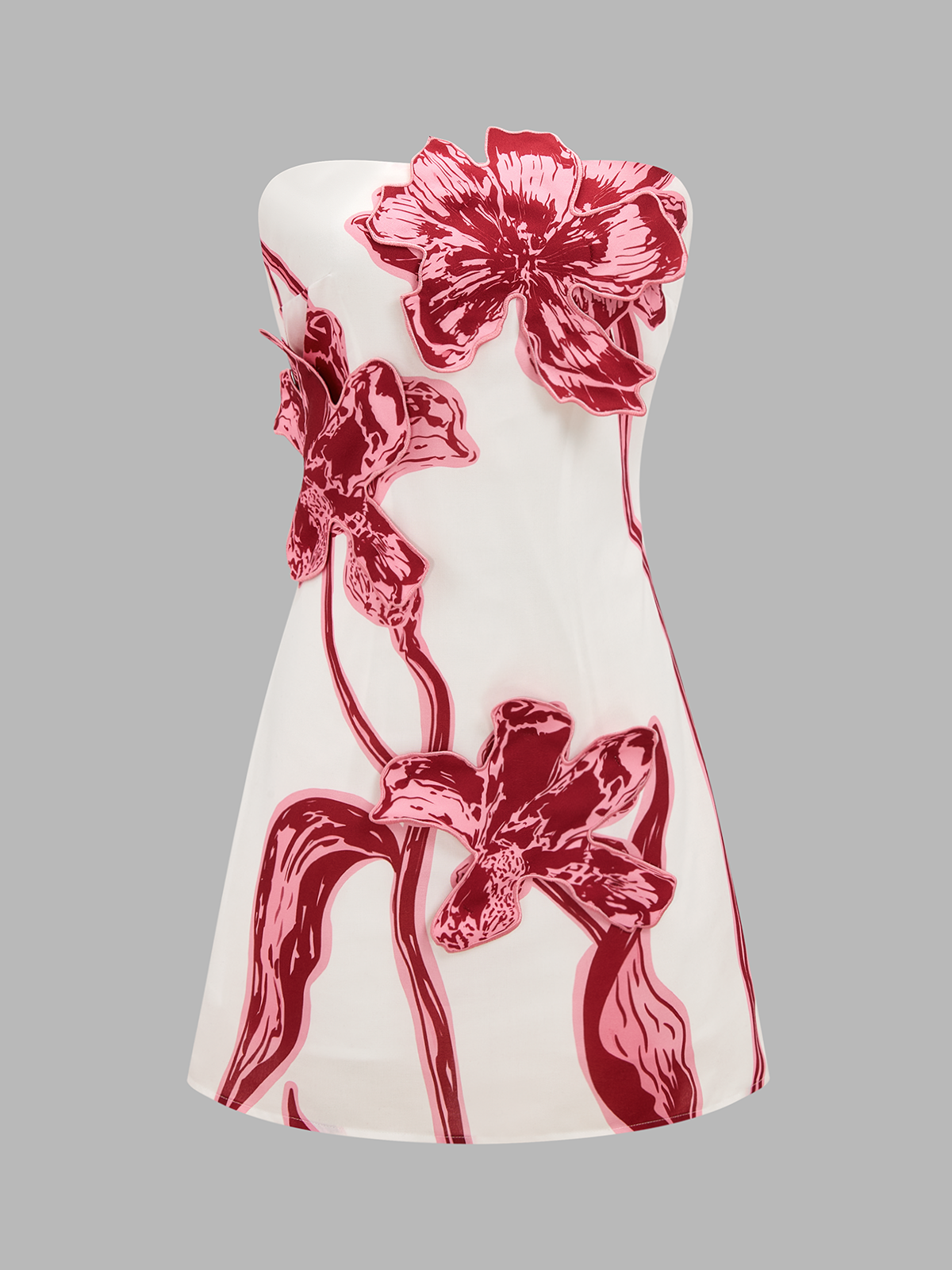 Margot Floral Strapless Mini Dress Pink 1