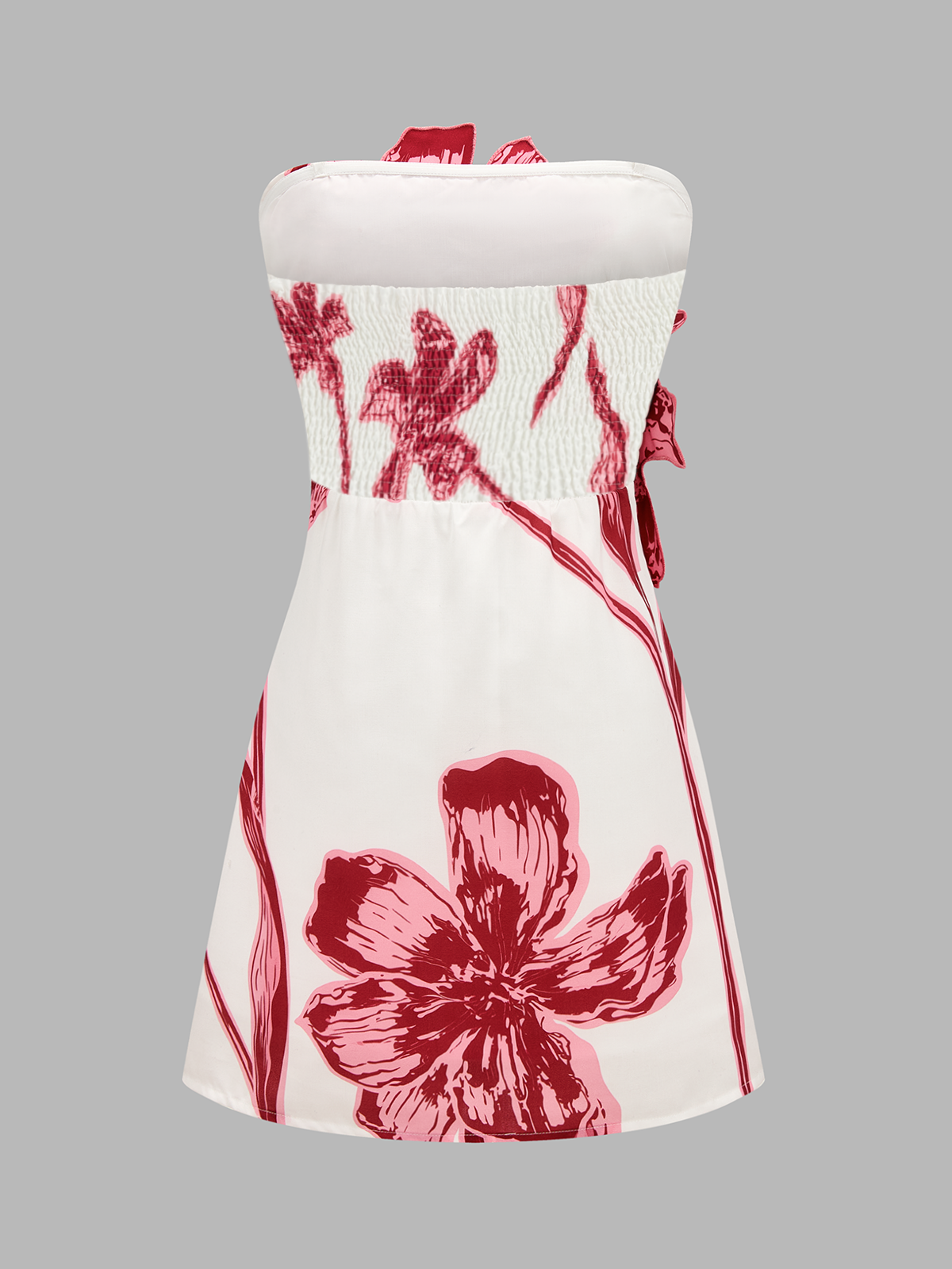Margot Floral Strapless Mini Dress Blue 2