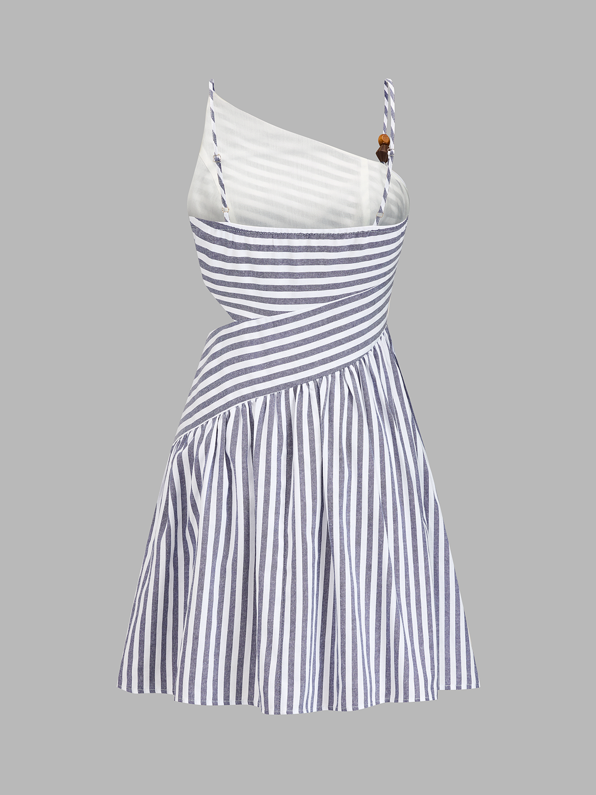 Celestine Beaded Striped Asymmetrical Mini Dress Indigo 3