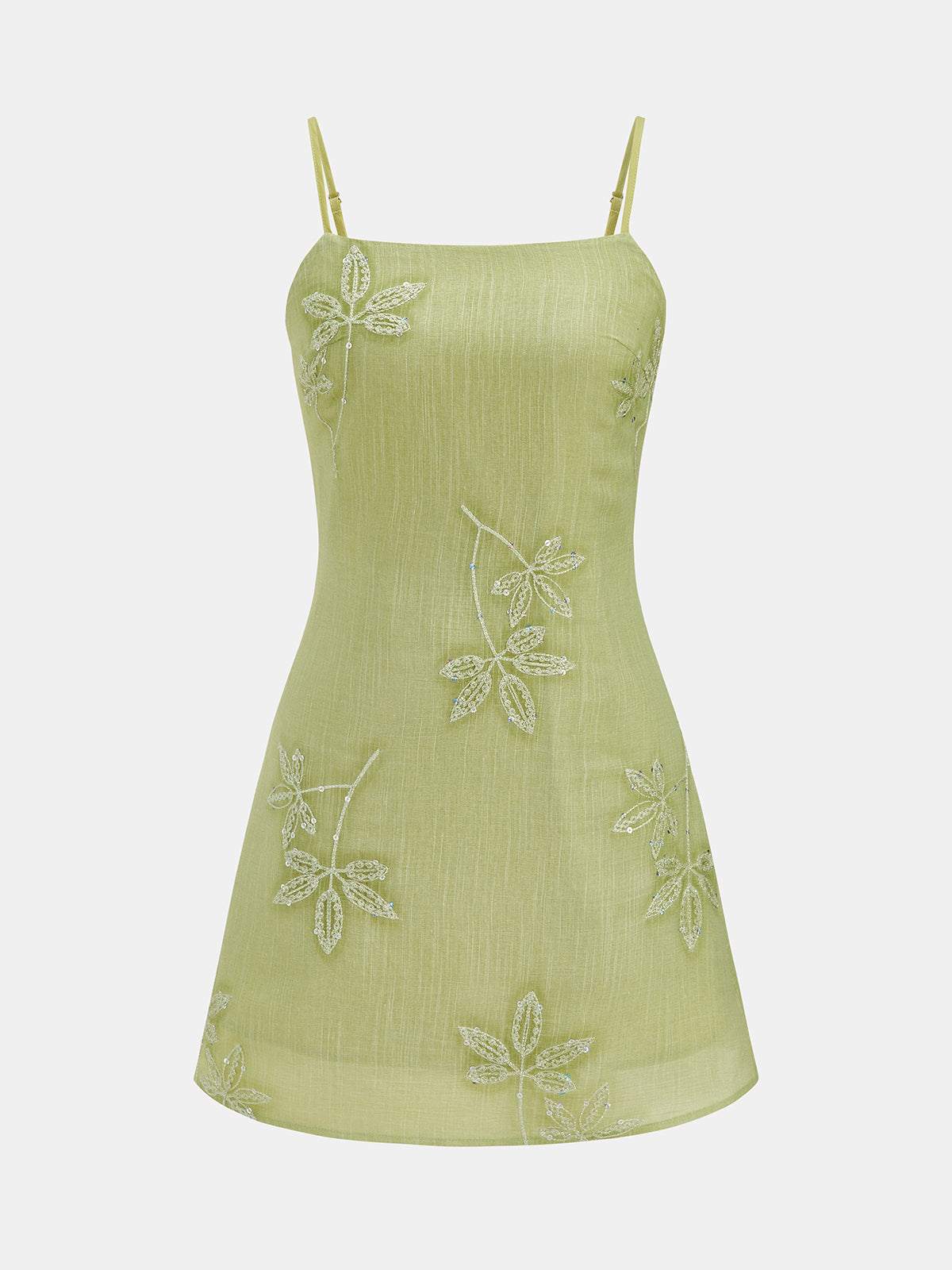 Ophelia Sequin Slip Dress LemonGreen 2