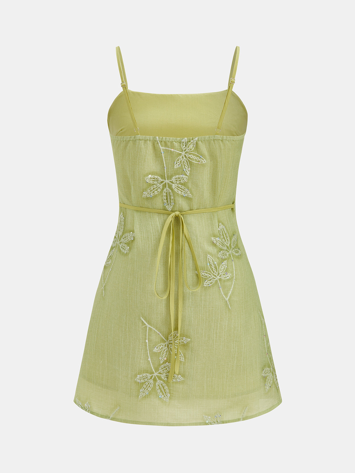 Ophelia Sequin Slip Dress LemonGreen 3
