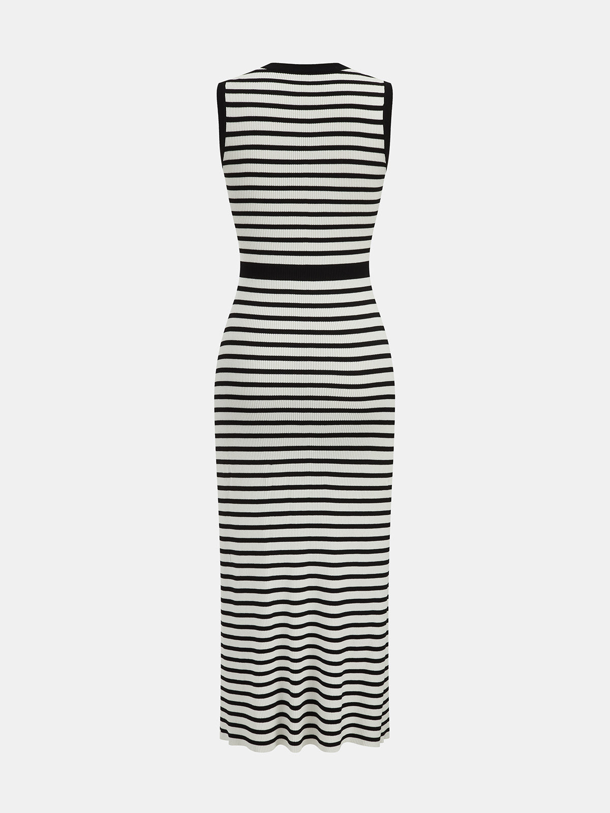 Vesna Striped Knit Midi Dress BlackandWhite 3