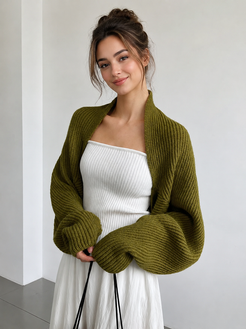 Margot Open-Front Knit Shrug Multi 1