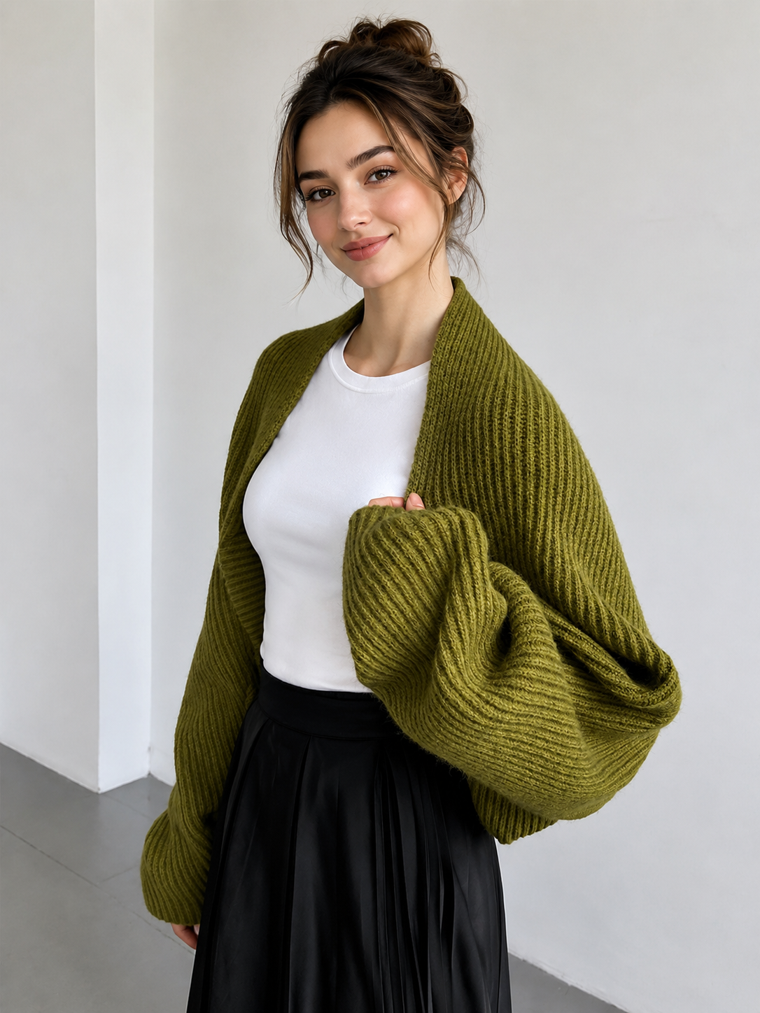 Margot Open-Front Knit Shrug Multi 2