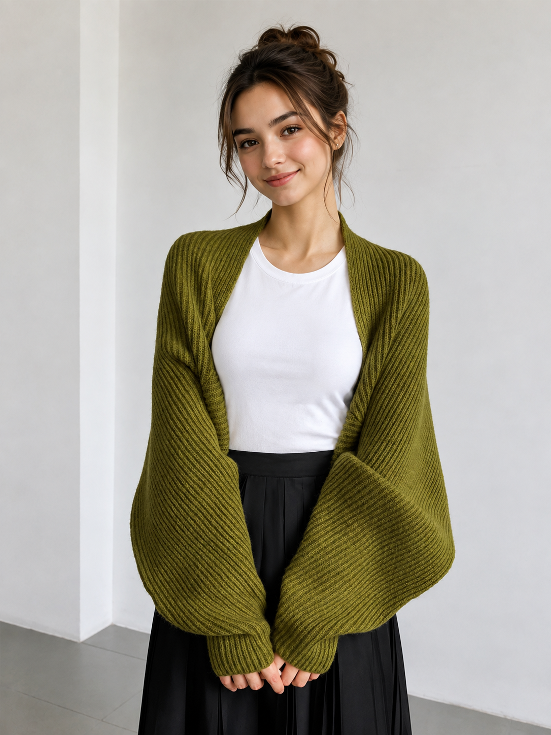 Margot Open-Front Knit Shrug Multi 3