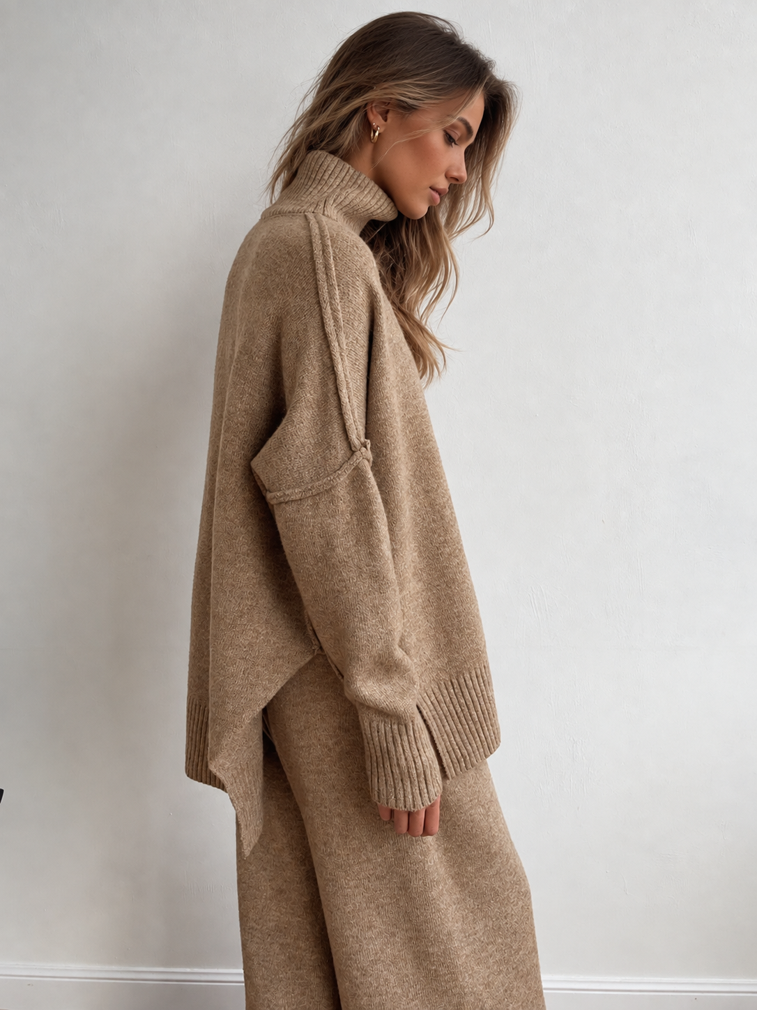 Margot Knit Turtleneck Set Dark Brown 5