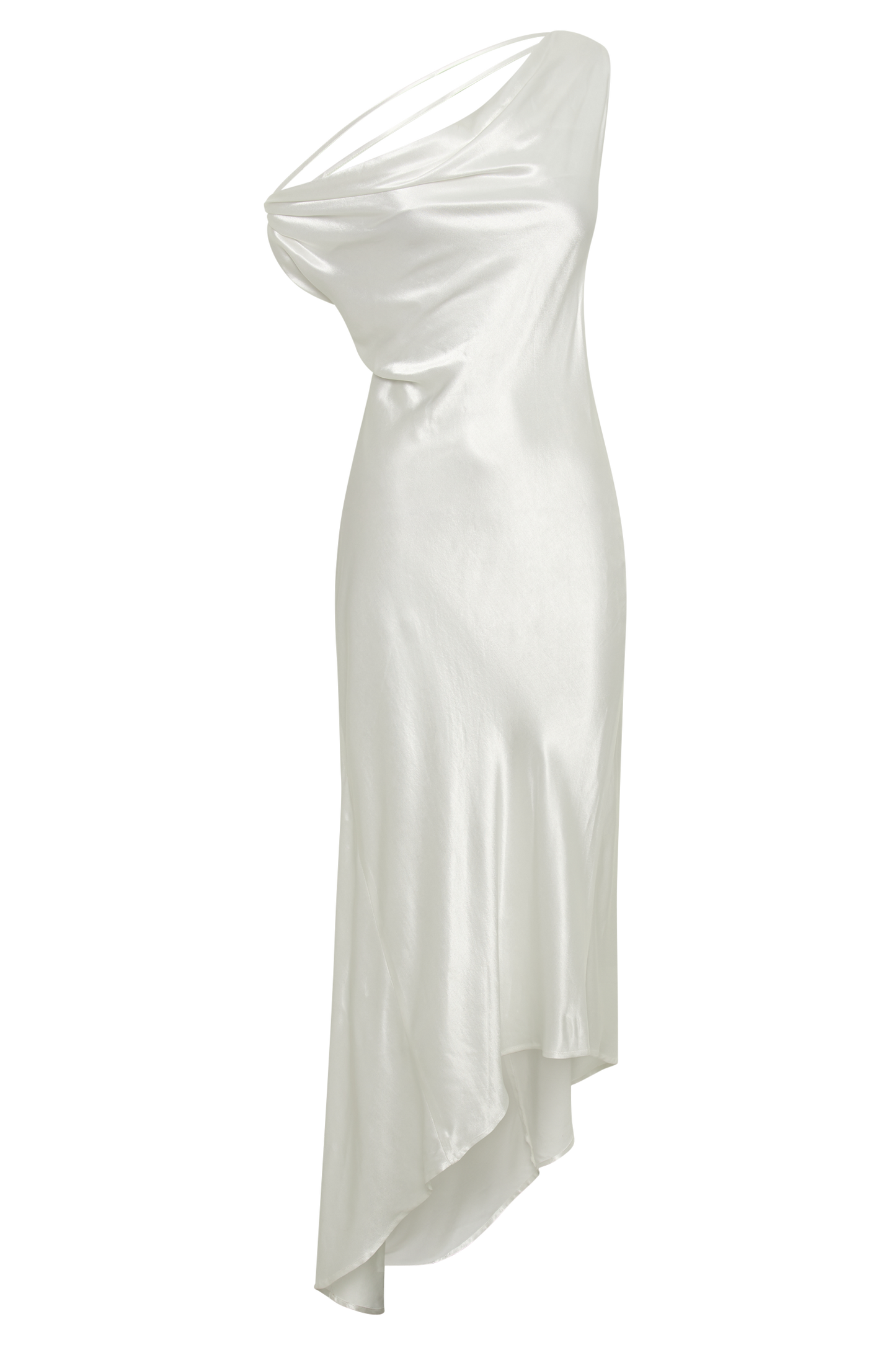 Yvette Asymmetrical Slip Maxi Dress in Emerald Emerald 41