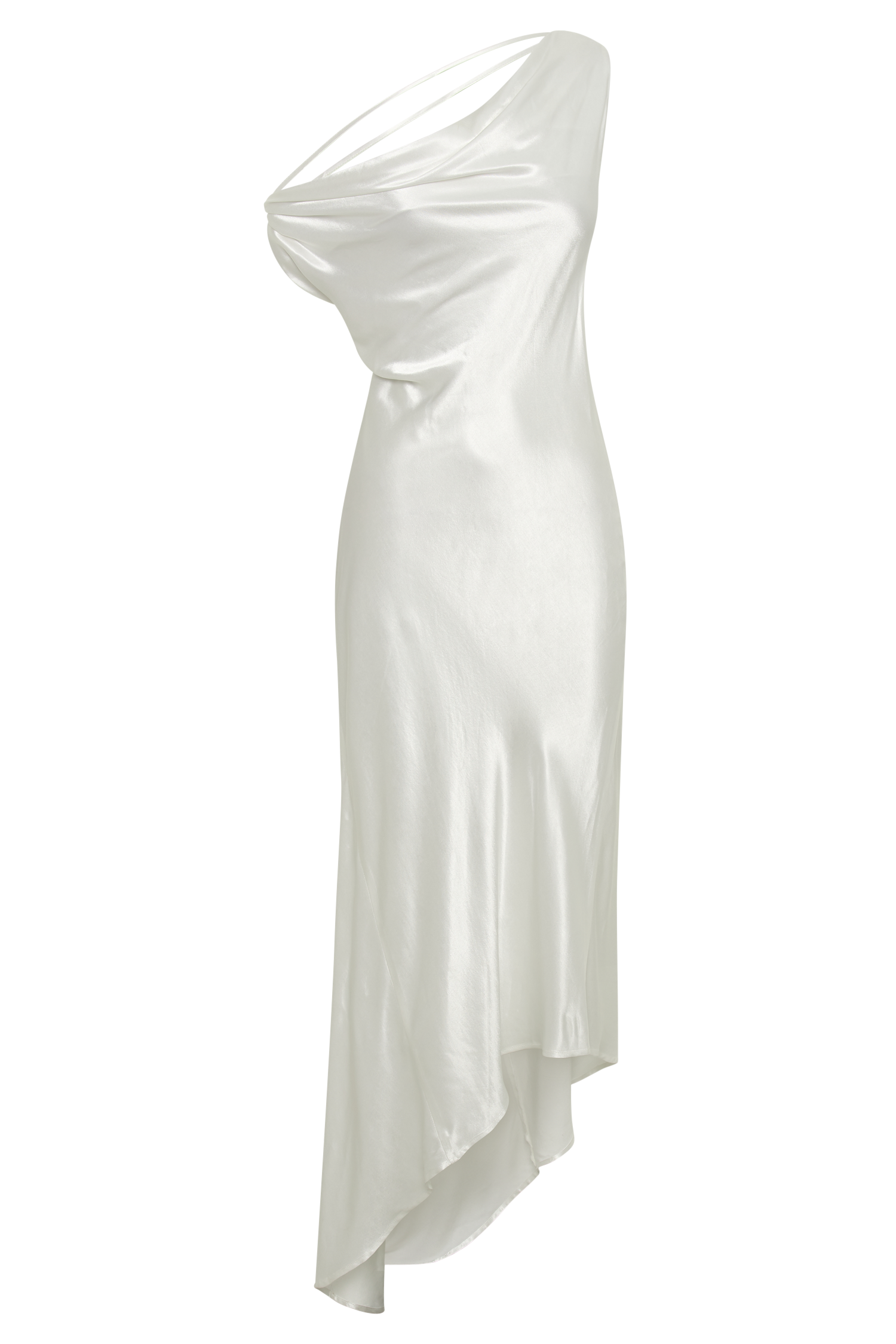 Yvette Asymmetrical Slip Maxi Dress in Emerald Emerald 41