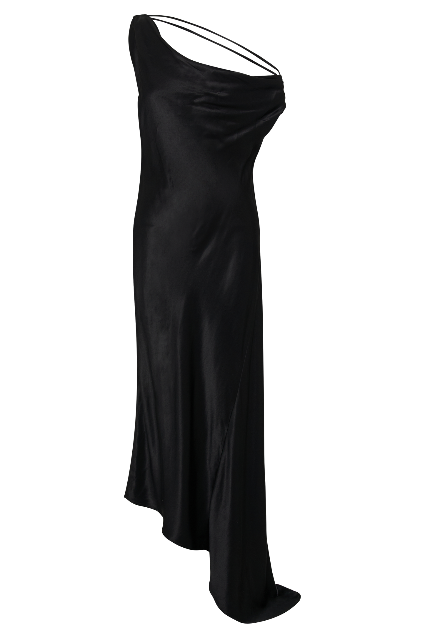 Yvette Asymmetrical Slip Maxi Dress in Emerald Emerald 16